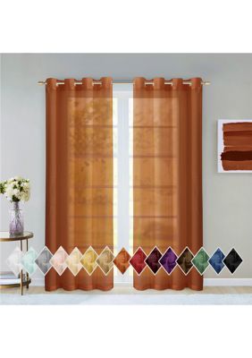 Dainty Home Malibu Solid Color Semi-Sheer Extra Wide Grommet Panel Pair Window Curtains 2 Panels 54" x 84ï¿½ï¿½ï¿½, 84 in