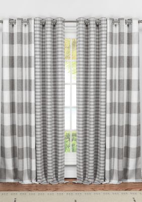 Lala Bash Colin Buffalo Checked And Striped Window Curtain Set