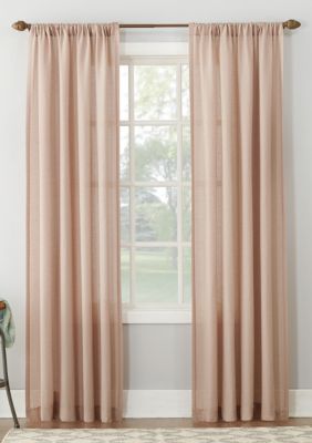No 918 Amalfi Linen Blend Textured Sheer Rod Pocket Curtain Panel