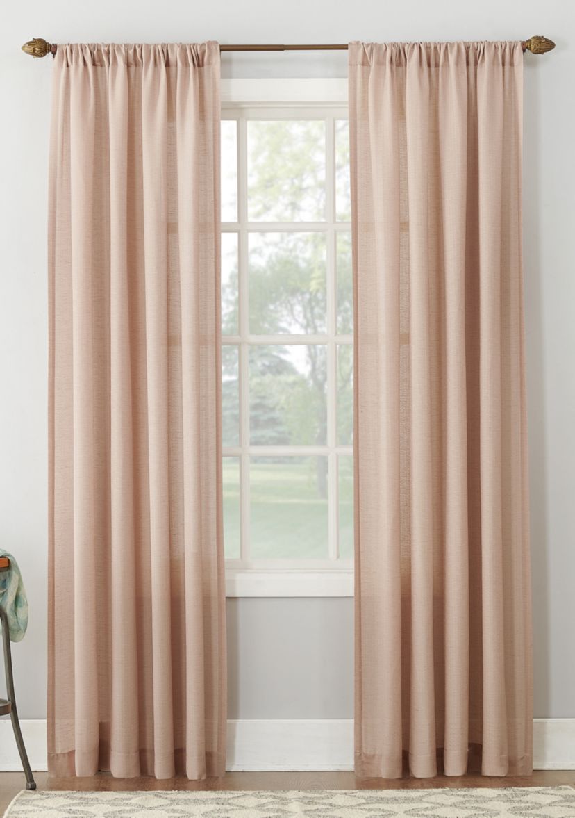 Amalfi Linen Blend Textured Sheer Rod Pocket Curtain Panel