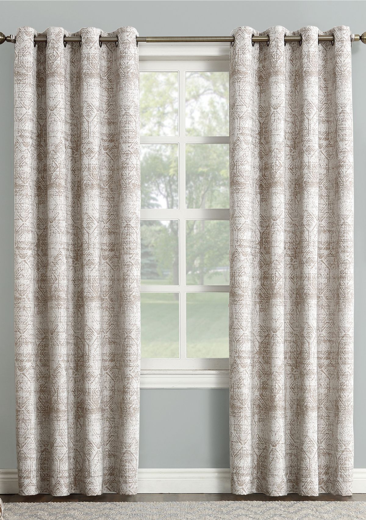 Darren Distressed Global Blackout Lined Grommet Curtain Panel