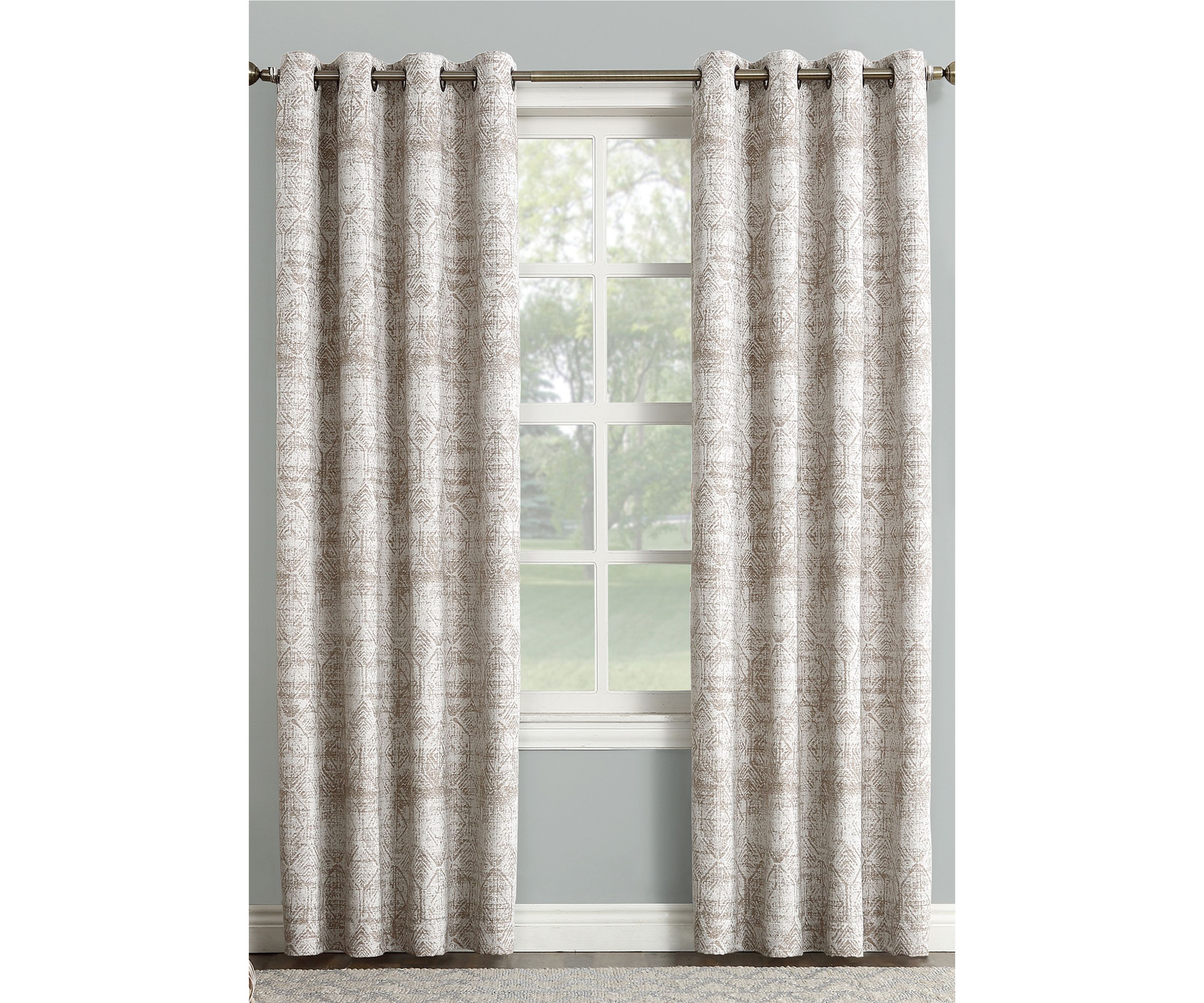 Darren Distressed Global Blackout Lined Grommet Curtain Panel