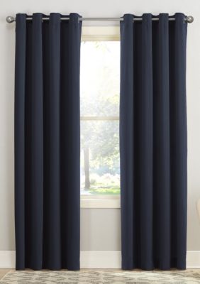 Sun Zero Taylor Grommet Room Darkening Curtain Panel, Navy Blue, 108 x 54
