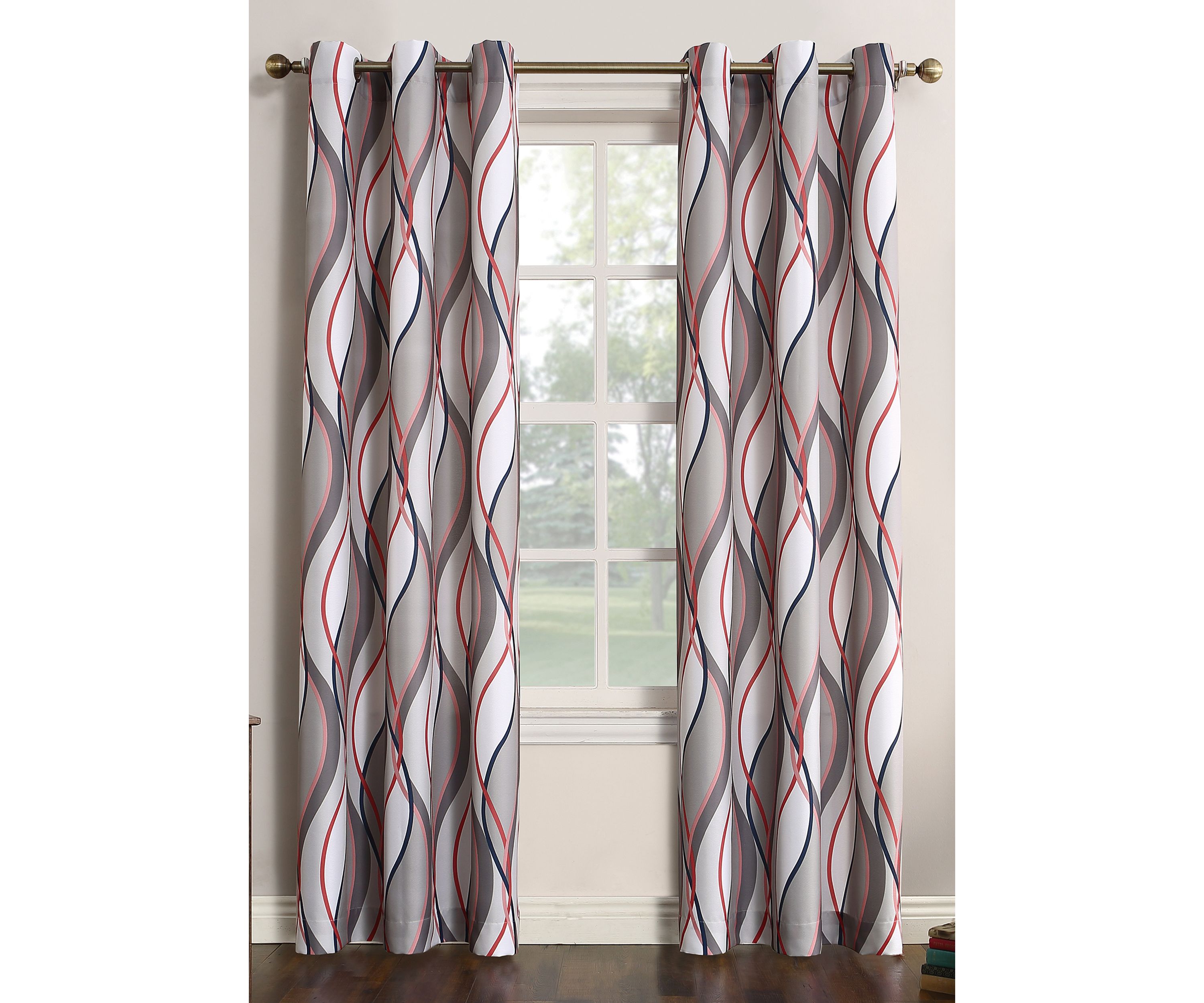 Intersect Grommet Woven Print Curtain Panel