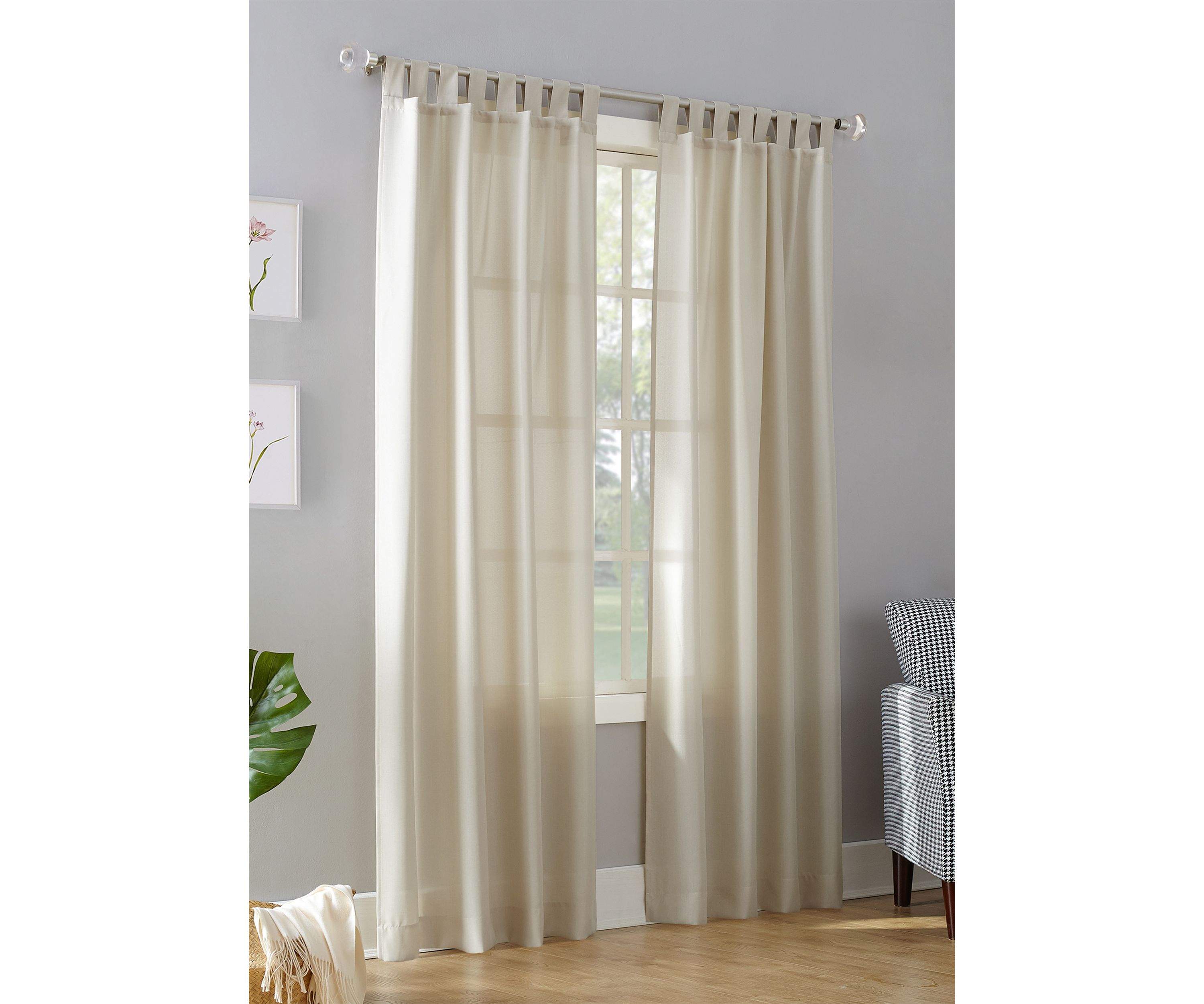 Jacob Semi-Sheer Tab Top Curtain Panel