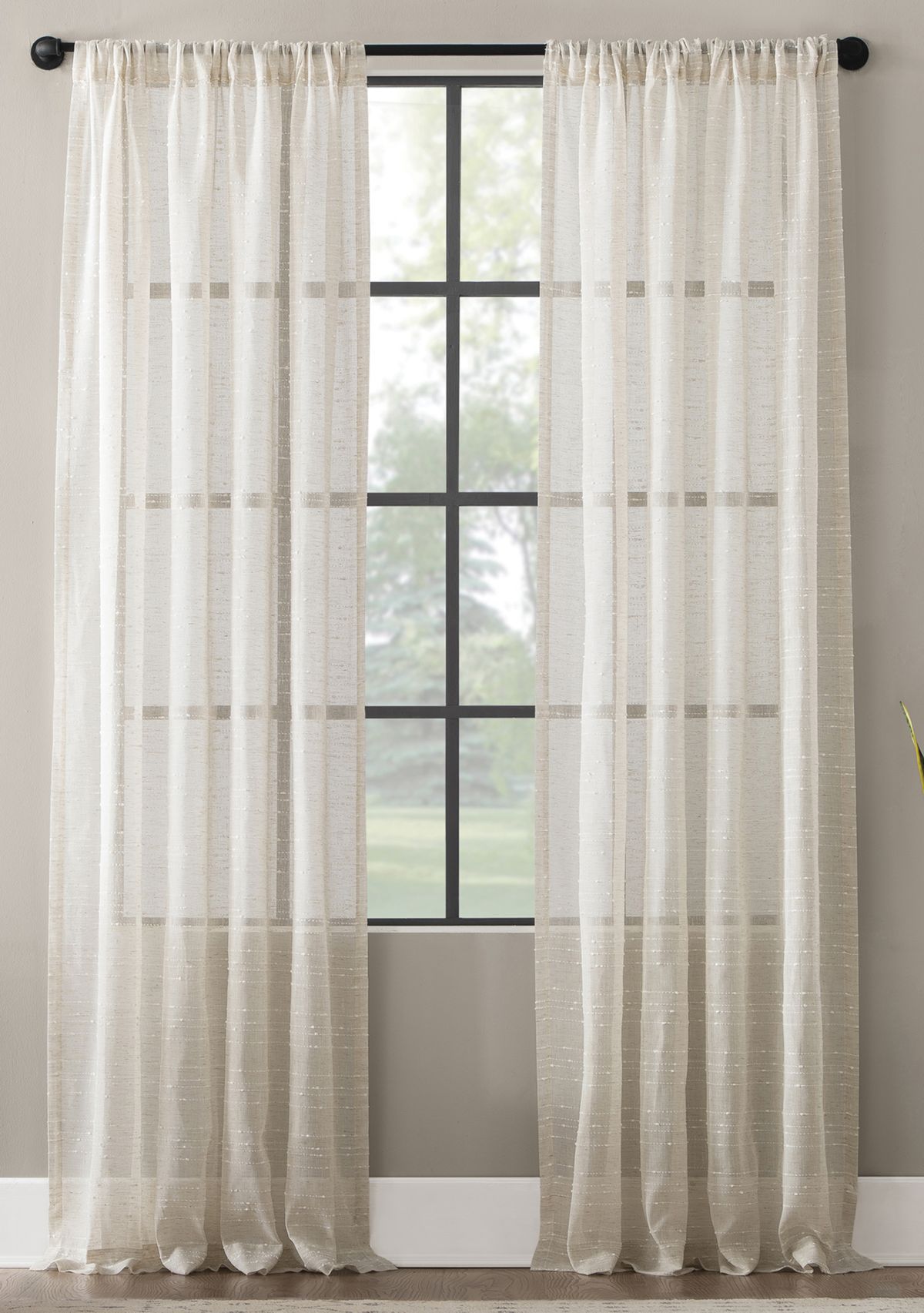 Textured Slub Stripe Curtain Panel