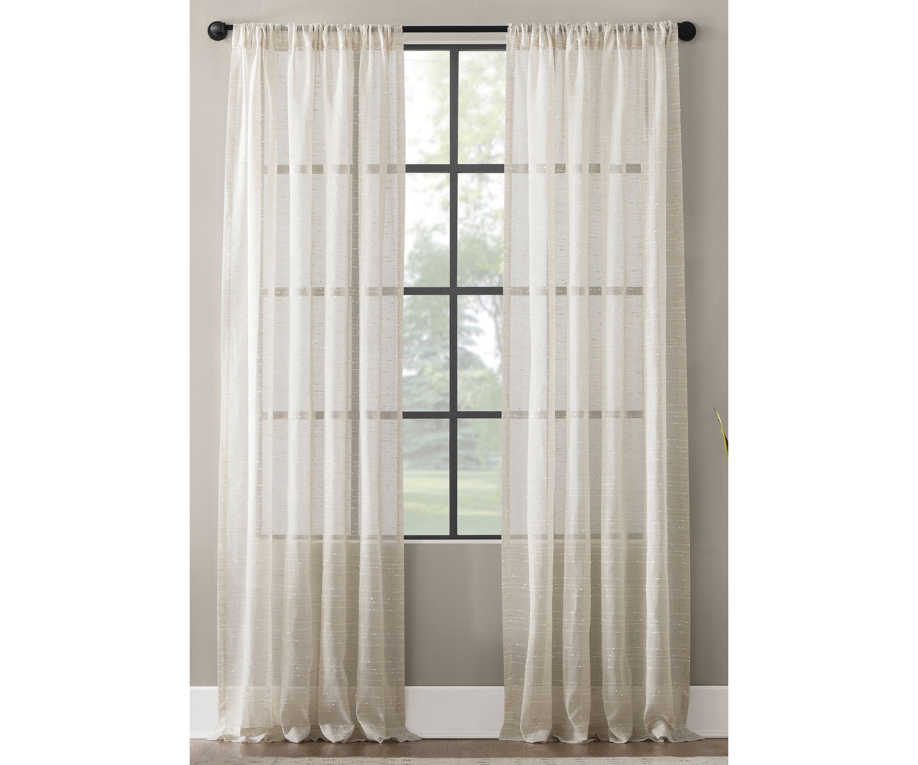 Textured Slub Stripe Curtain Panel