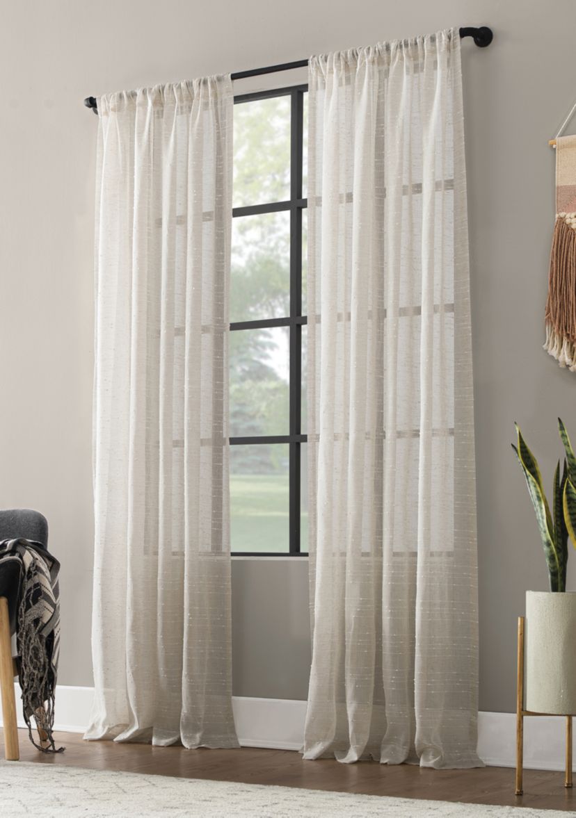Textured Slub Stripe Curtain Panel
