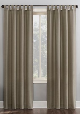 No 918 Jacob Heathered Texture Semi Sheer Tab Top Window Curtains