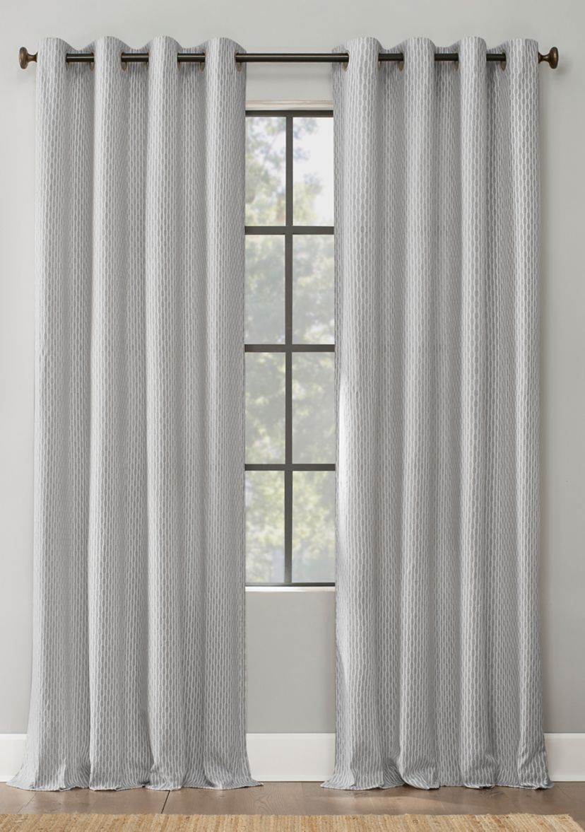 Art Deco Cotton Grommet Top Window Curtain