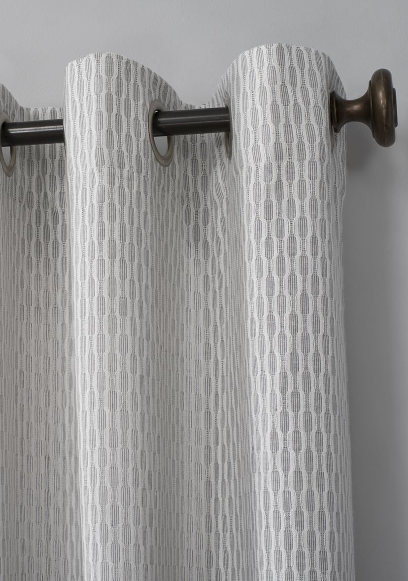 Art Deco Cotton Grommet Top Window Curtain