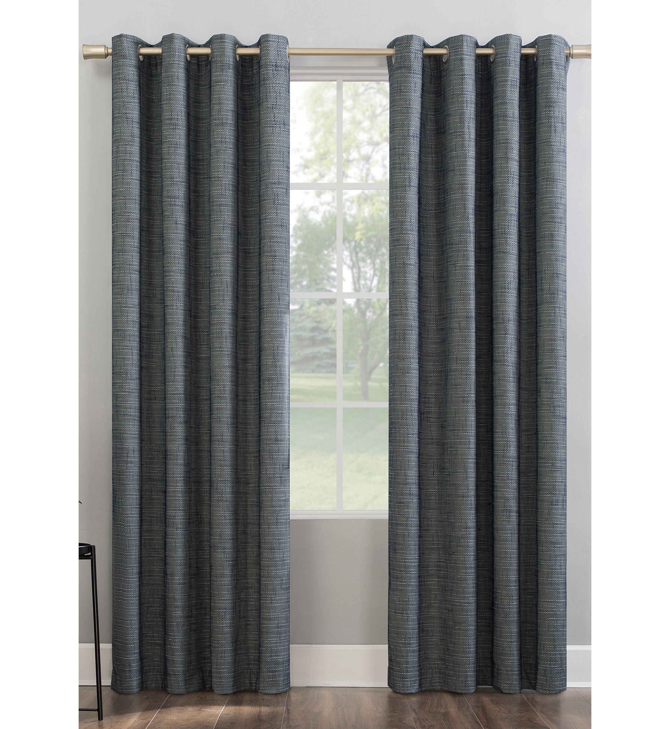 Kline Burlap Weave Thermal Extreme 100 Percent Blackout Grommet Window Curtains