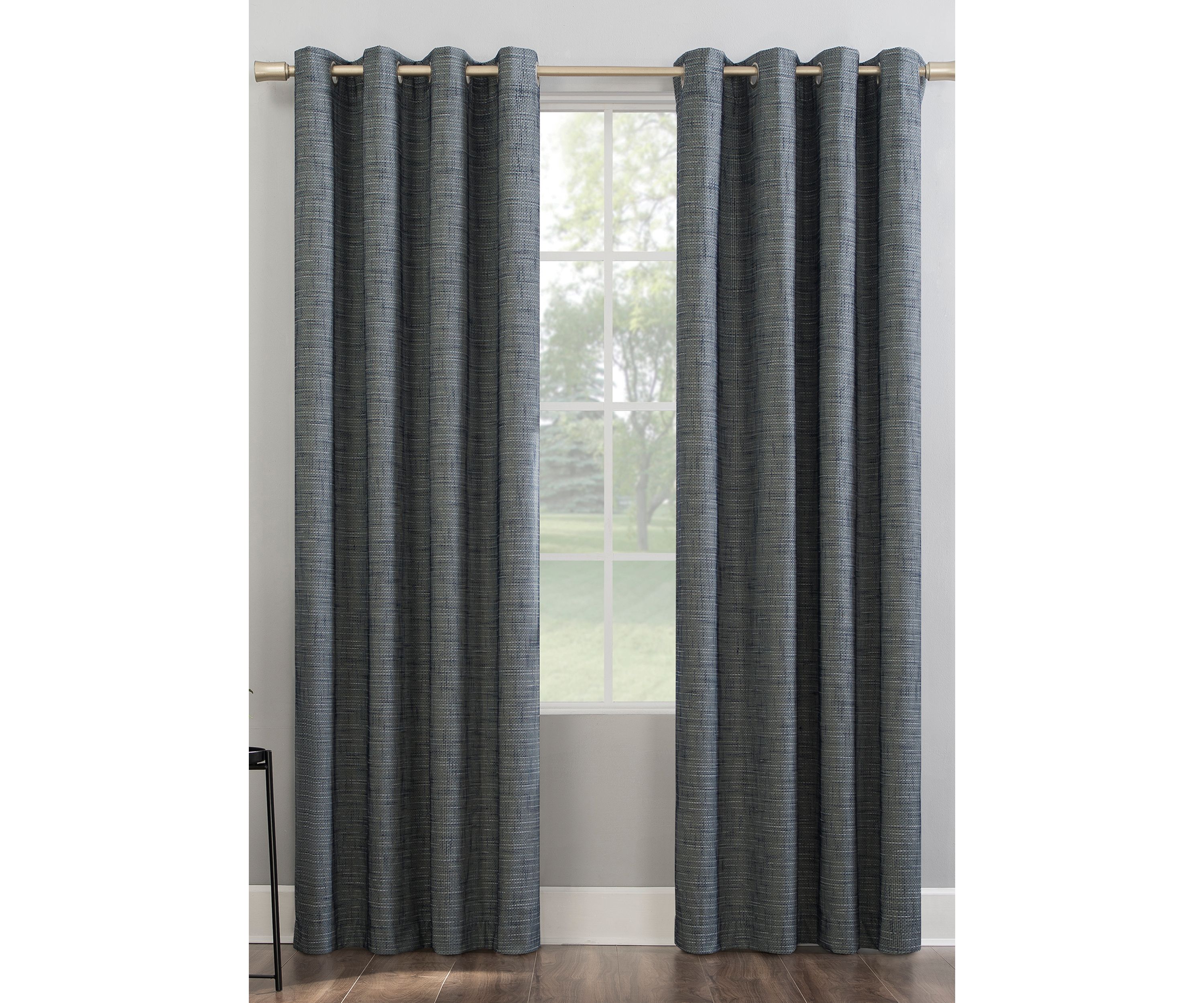 Kline Burlap Weave Thermal Extreme 100 Percent Blackout Grommet Window Curtains