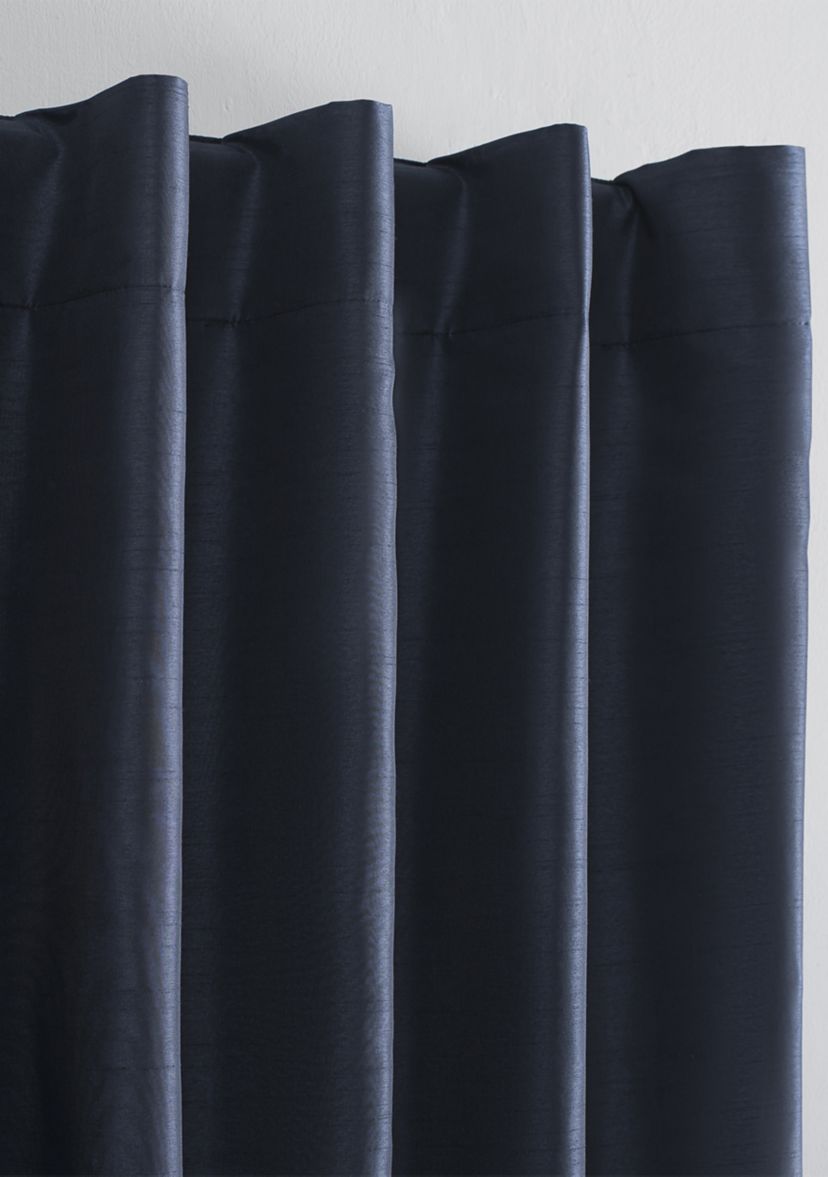 Evelina Faux Dupioni Silk Thermal Extreme Blackout Back Tab Window Curtains