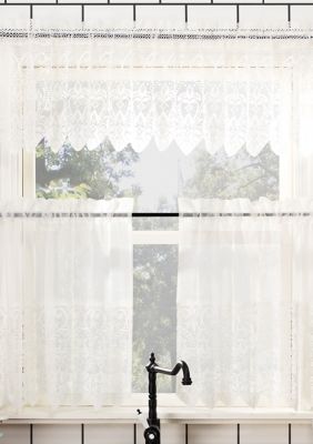No 918 Joy Macrame Lace Trim Semi Sheer Rod Pocket Window