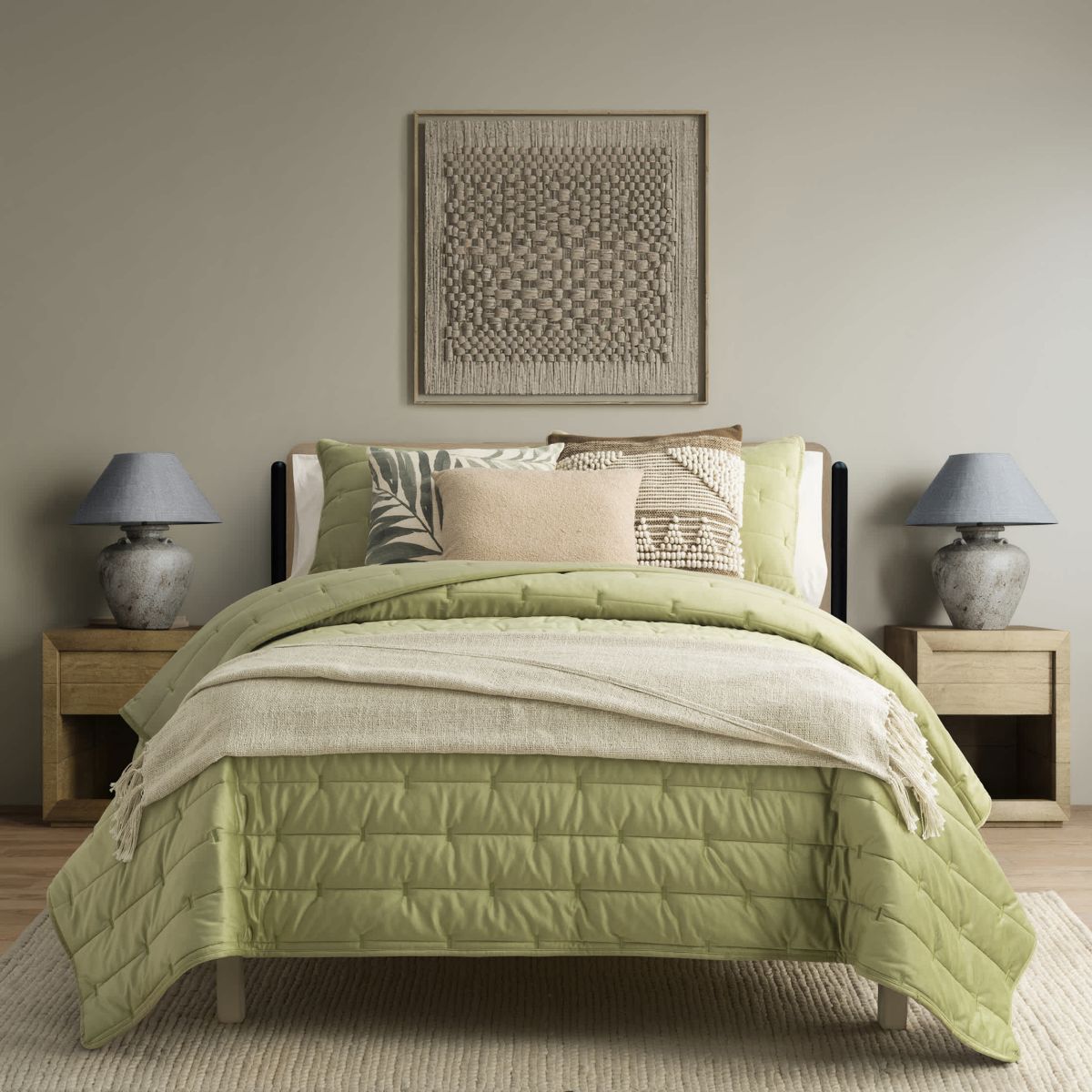 Olema Loose Weave Tasseled Linen Blend Throw