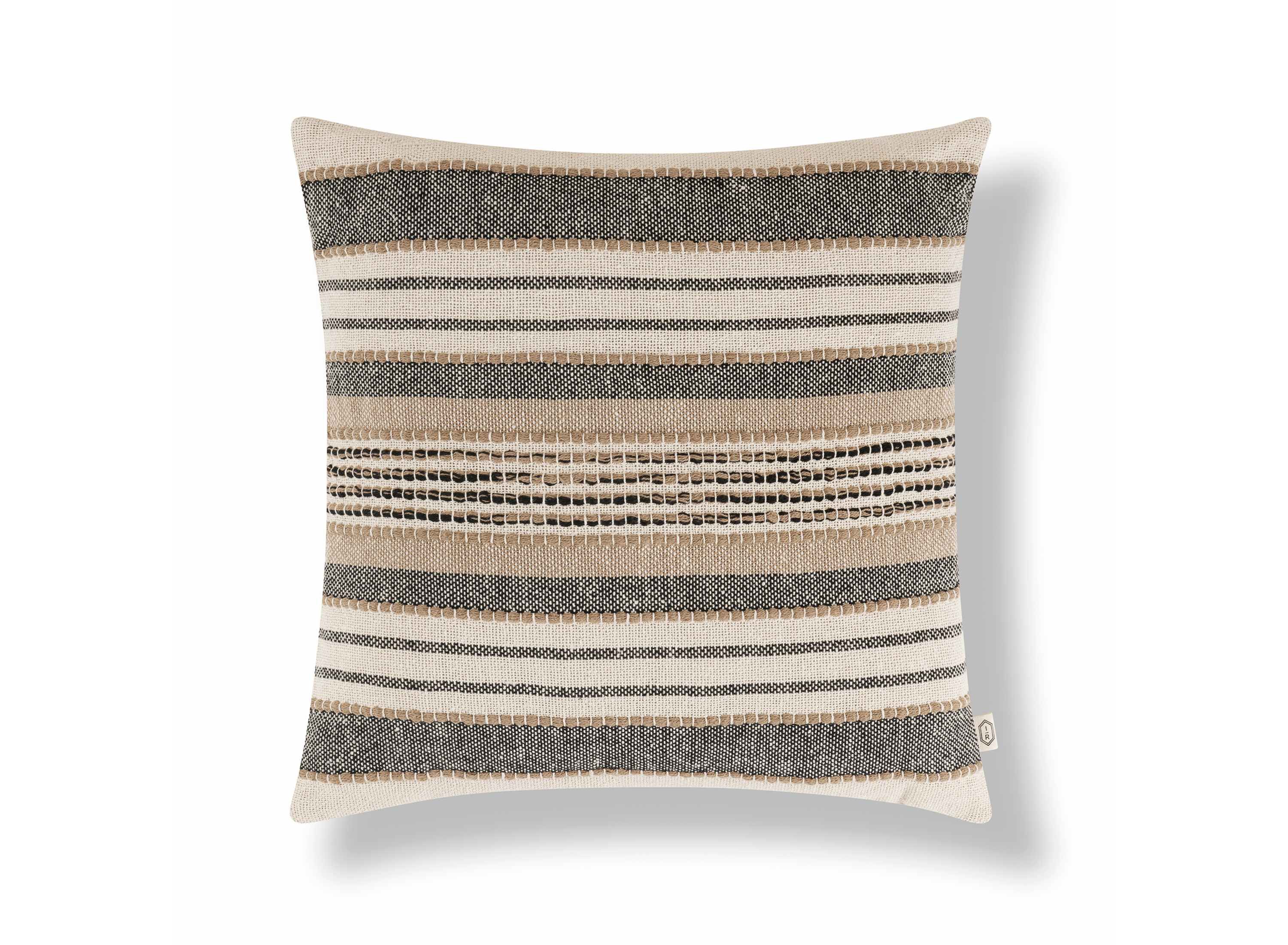 Azzo Multi-Weave Stripe 100% Cotton Decorative Pillow