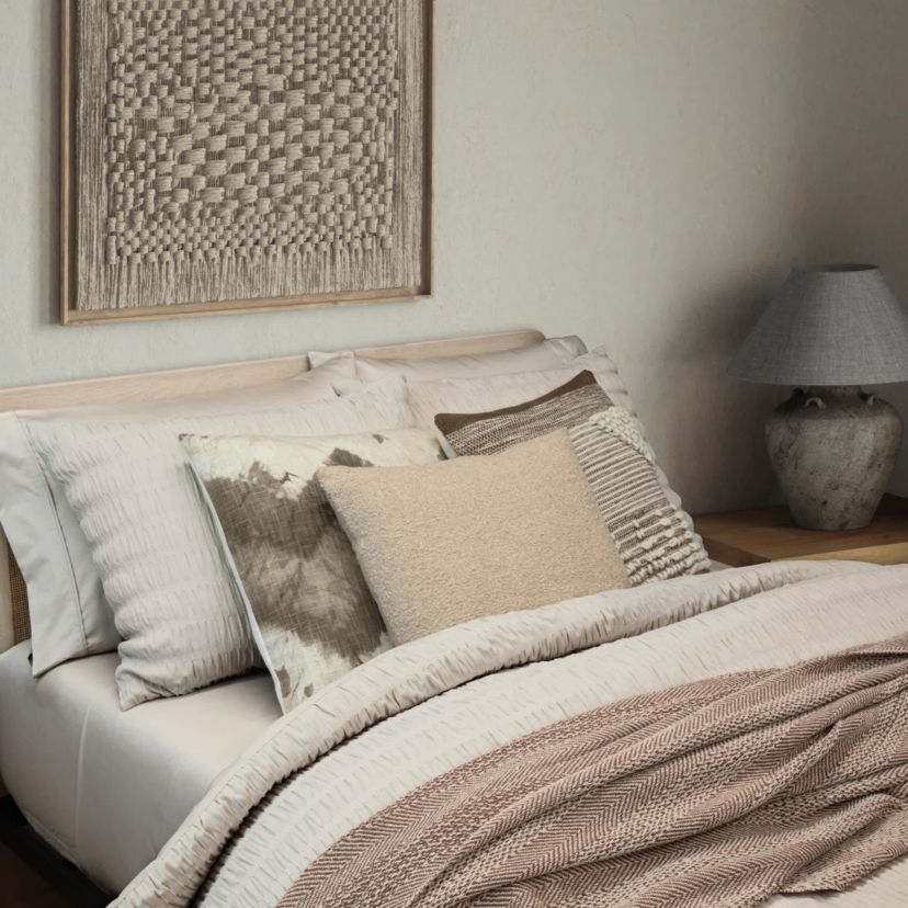 Chez Knotted Stripe Cotton Rich Decorative Pillow
