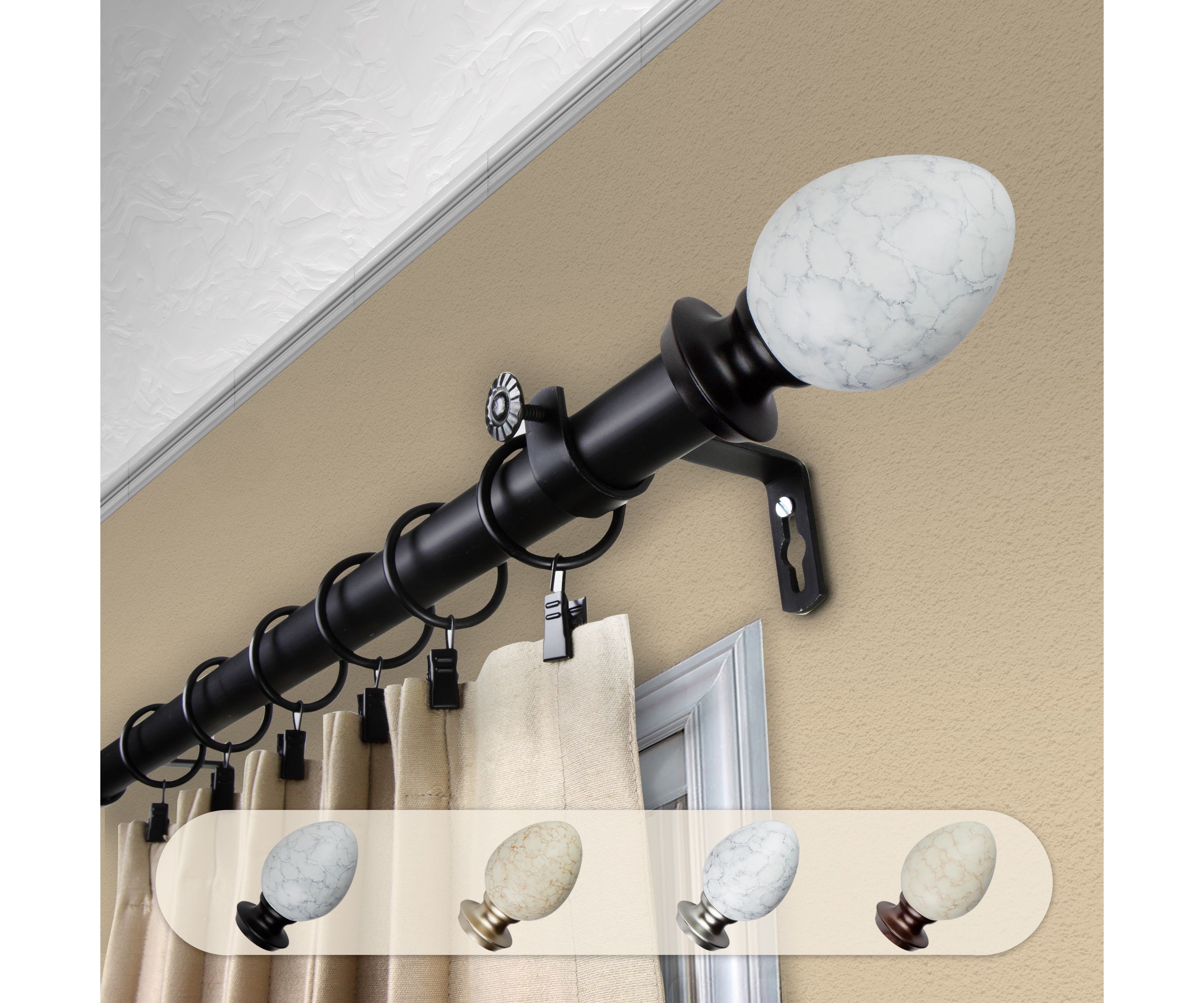 1" Ovate Curtain Rod