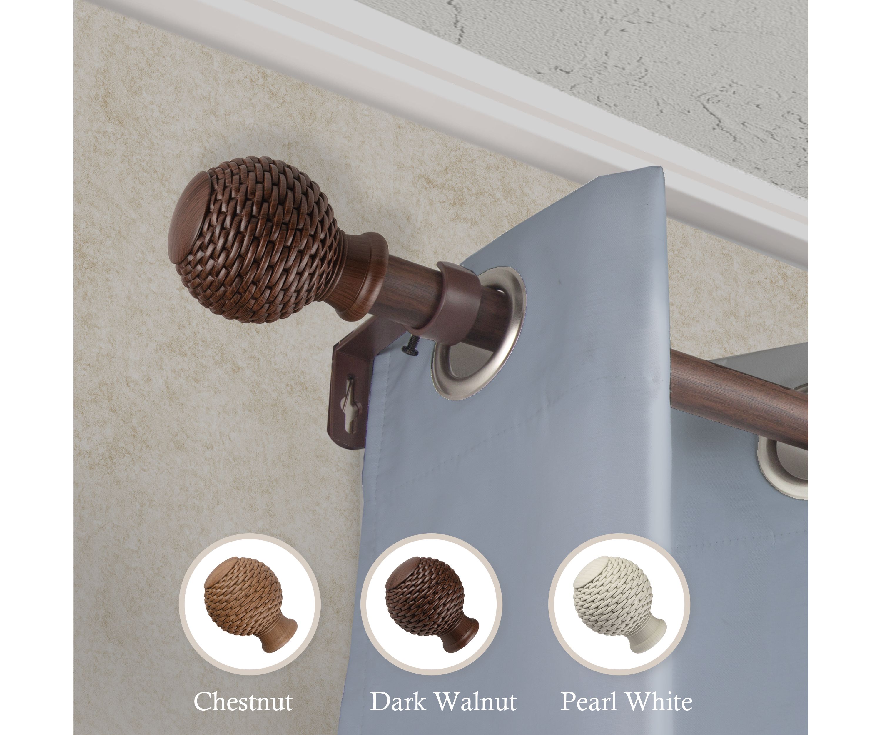 1" Bala Faux Wood Curtain Rod