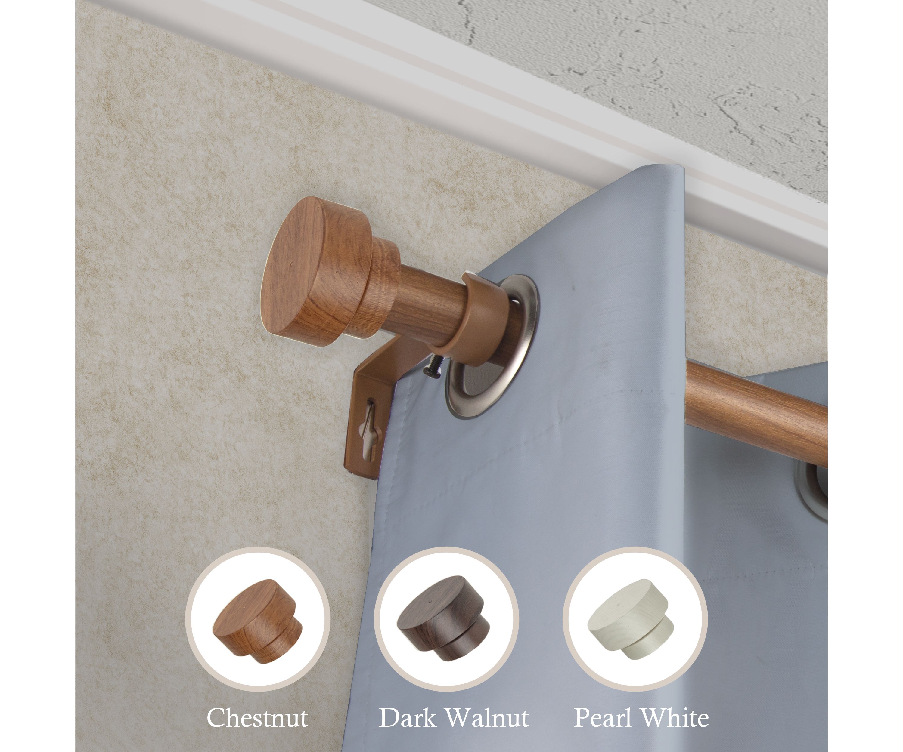 1" Bonnet Faux Wood Curtain Rod