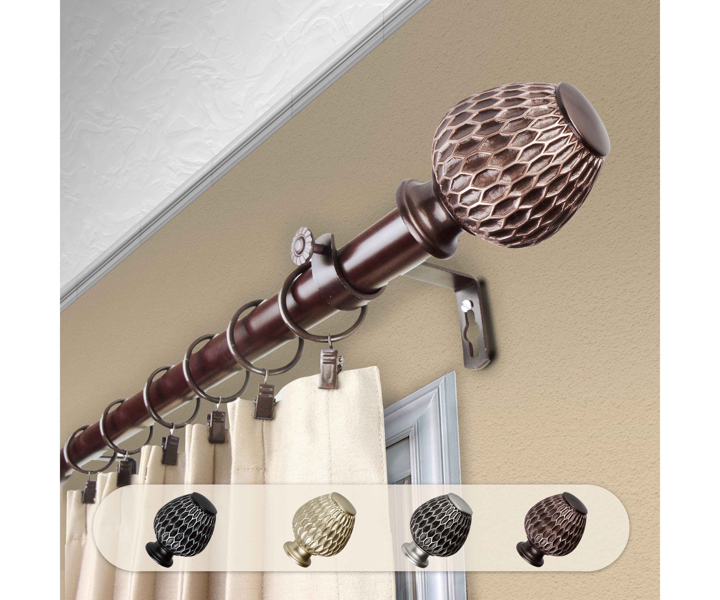 1" Ashwin Curtain Rod