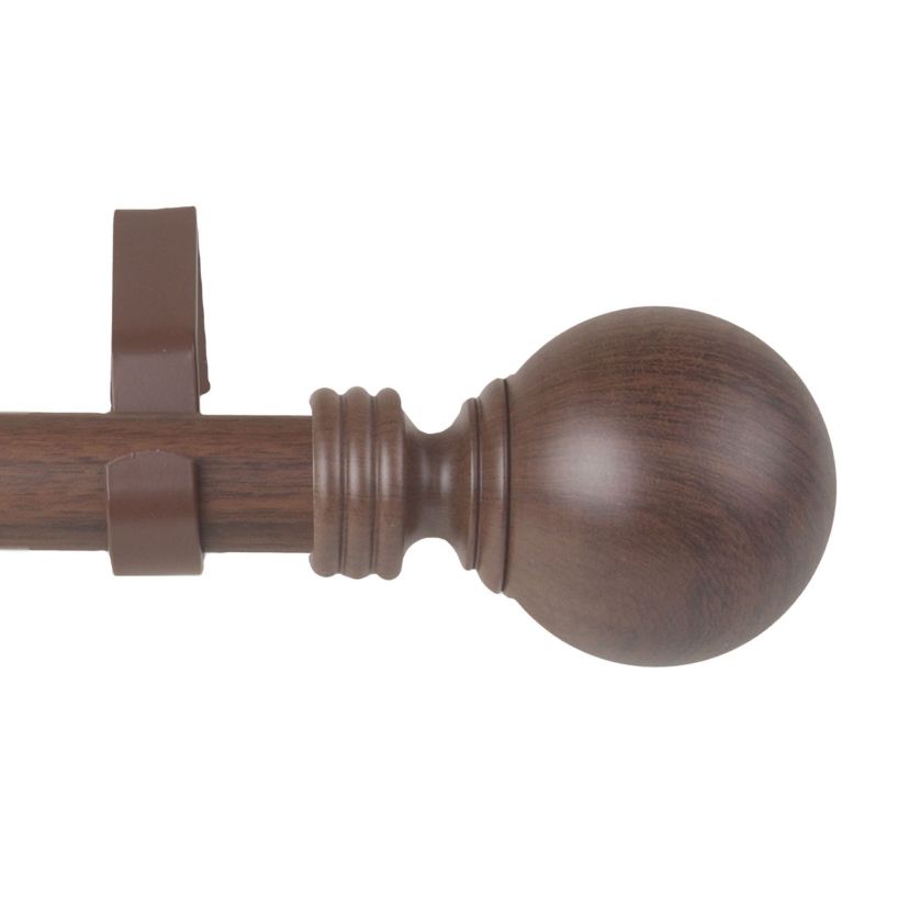 1" Globe Faux Wood Curtain Rod