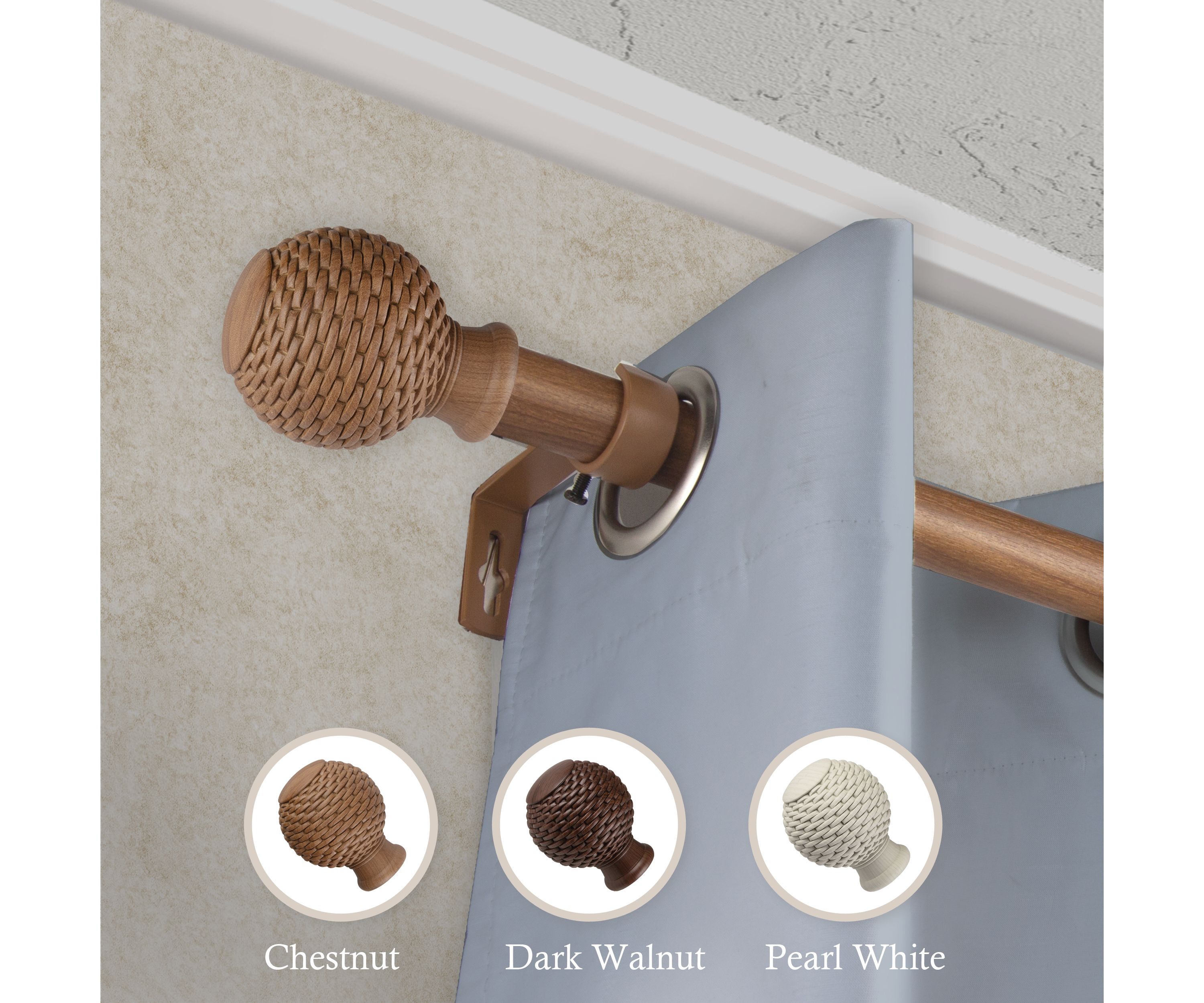1" Bala Faux Wood Curtain Rod