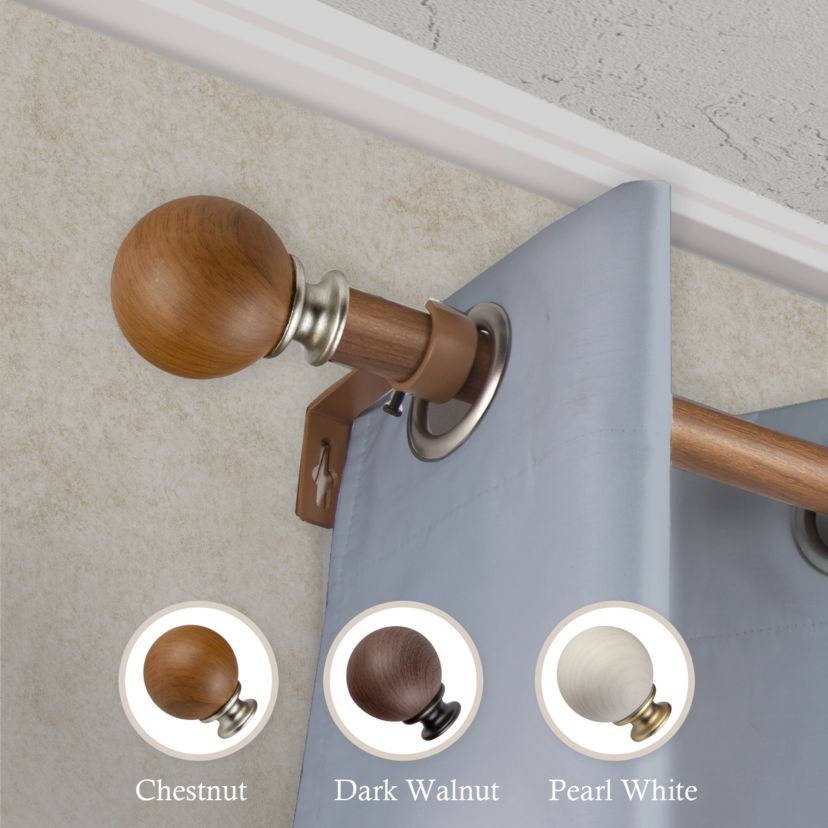 1" Finola Faux Wood Curtain Rod