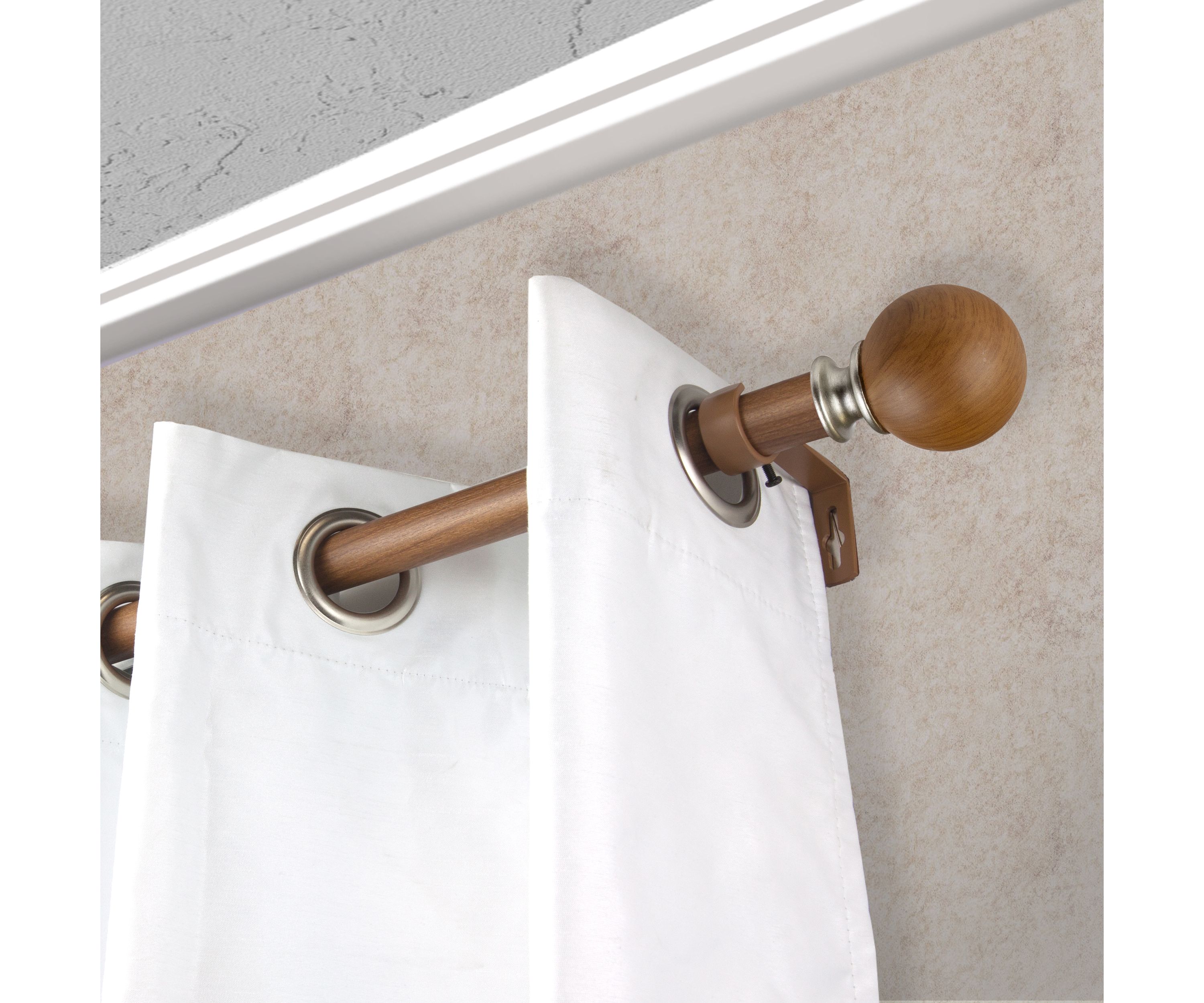 1" Finola Faux Wood Curtain Rod