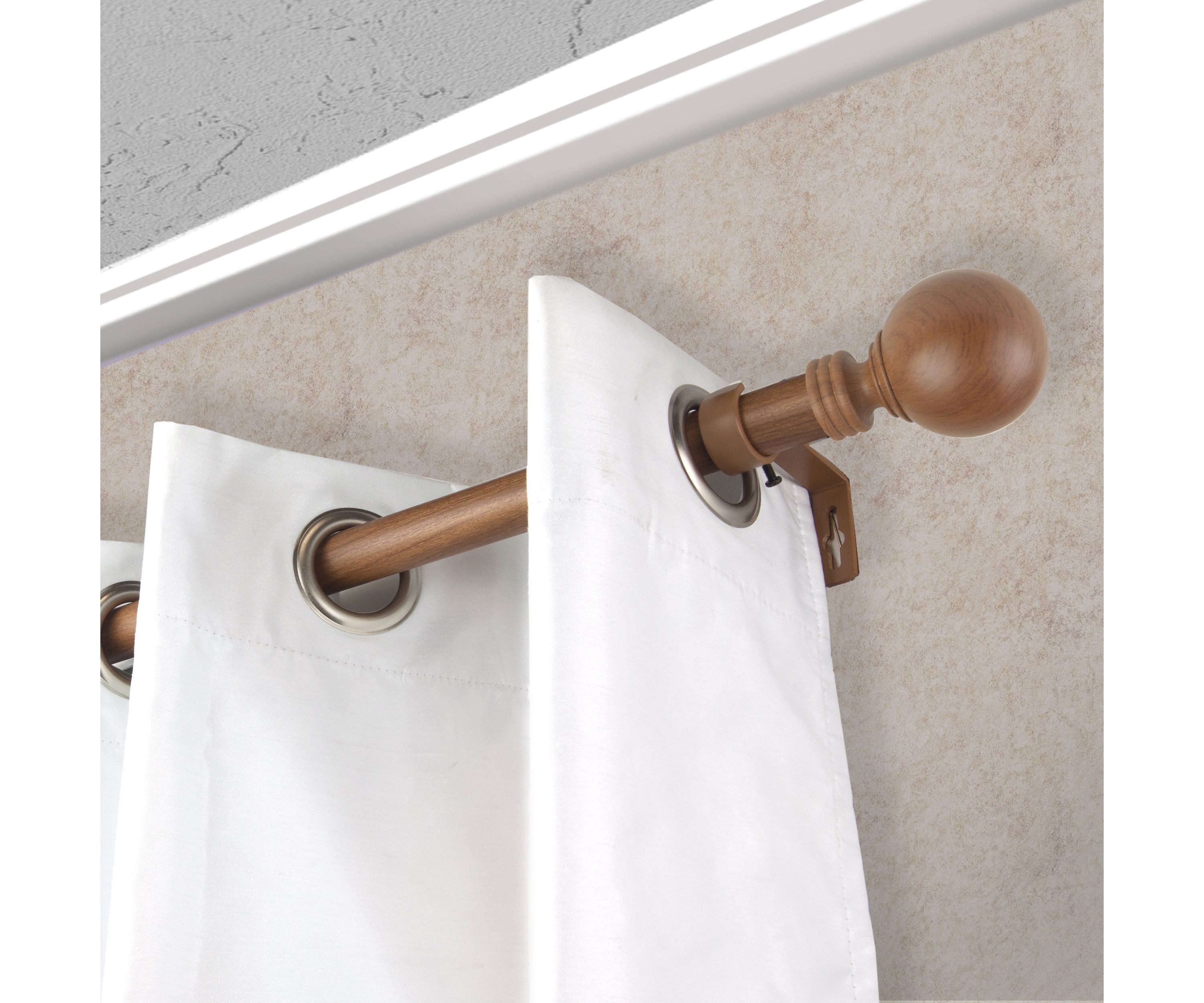 1" Globe Faux Wood Curtain Rod