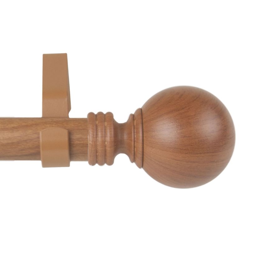 1" Globe Faux Wood Curtain Rod