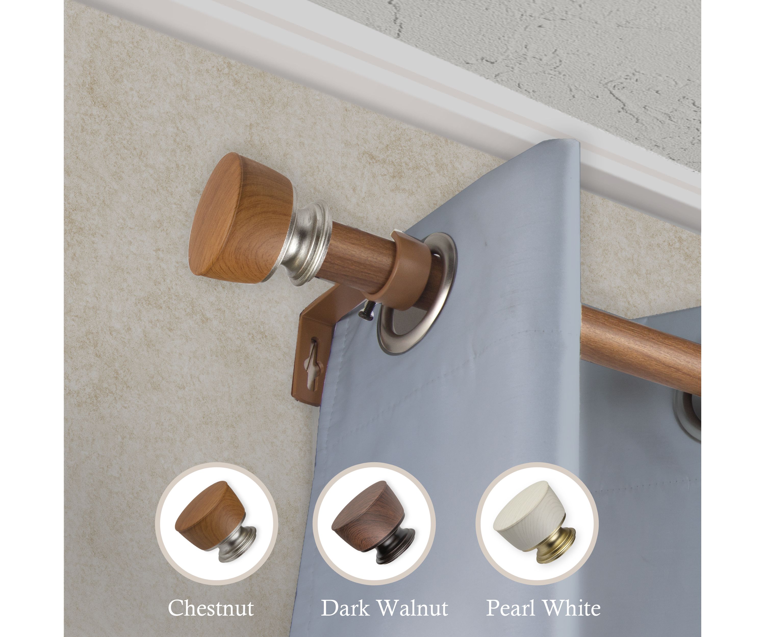 1" Nuno Faux Wood Curtain Rod