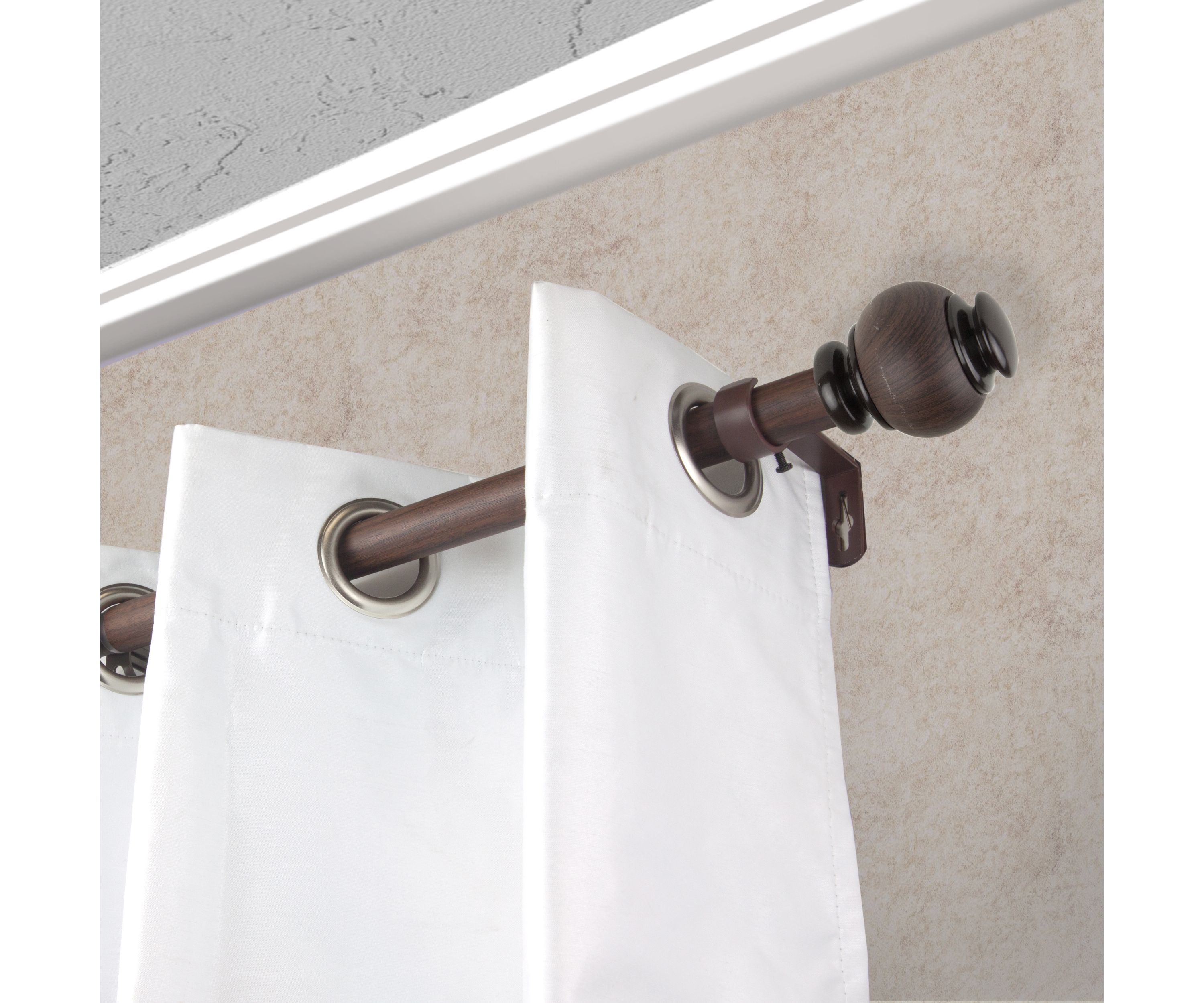 1" Marble Faux Wood Curtain Rod