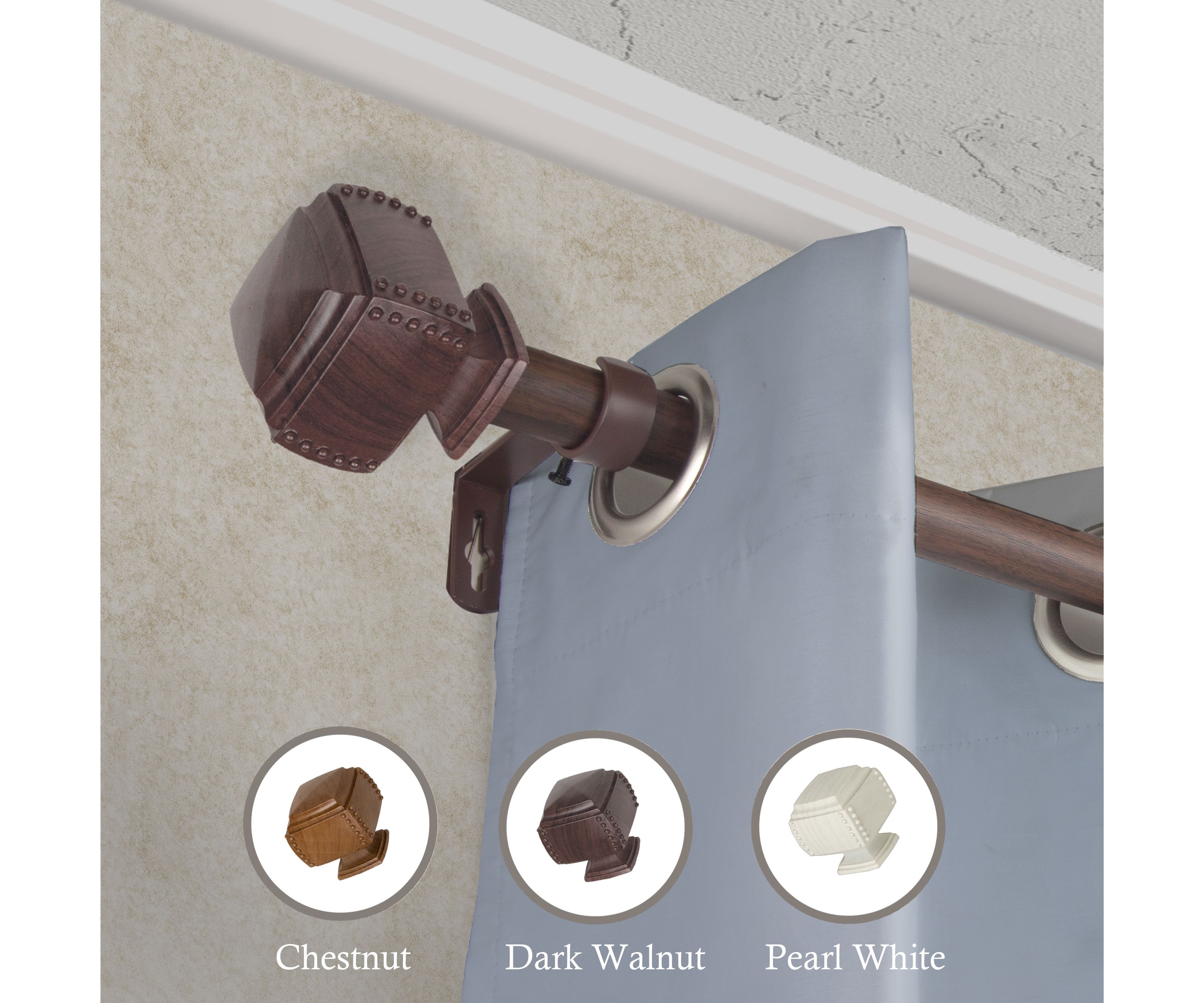1" Bennett Faux Wood Curtain Rod