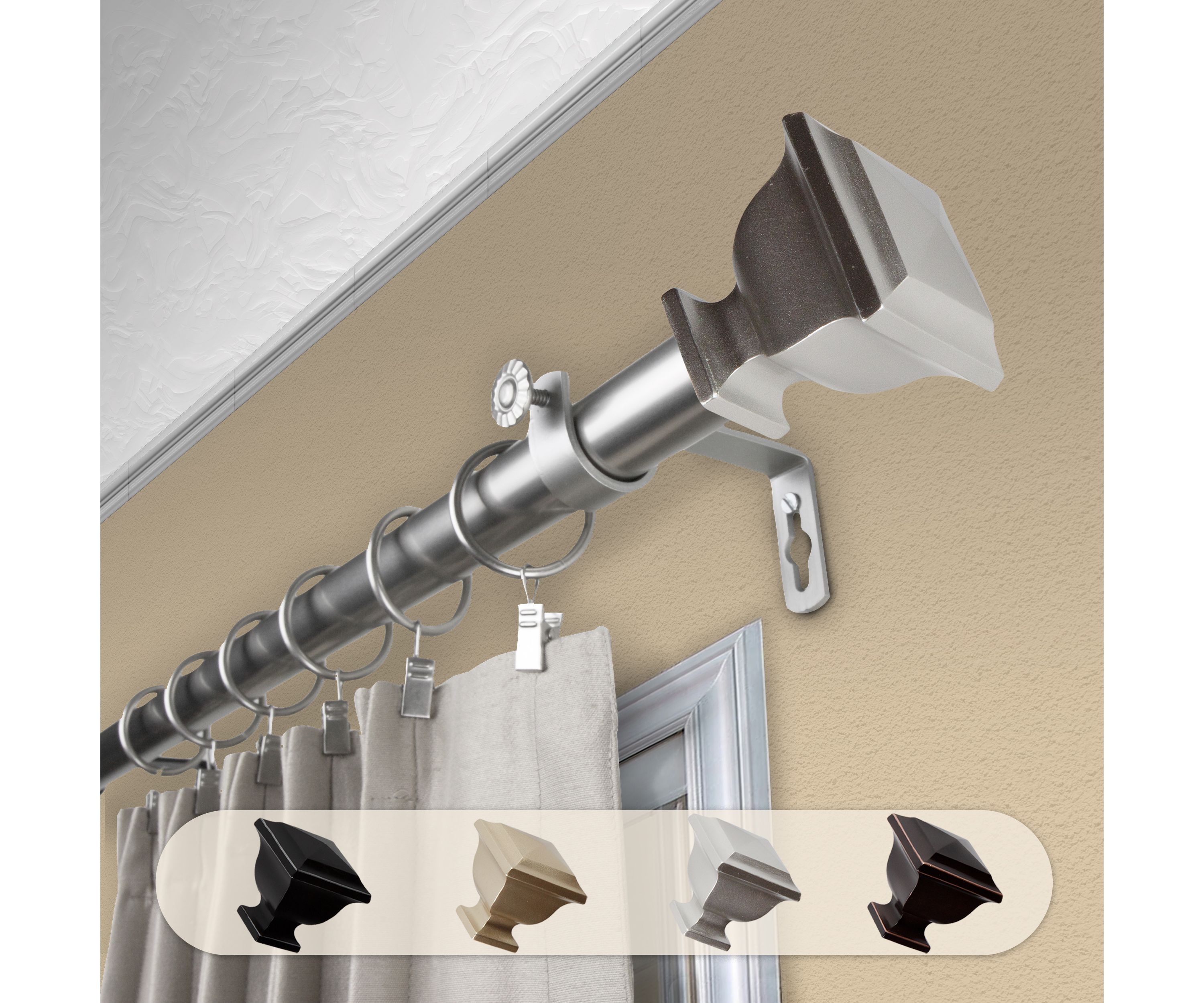 1" Romeo Curtain Rod