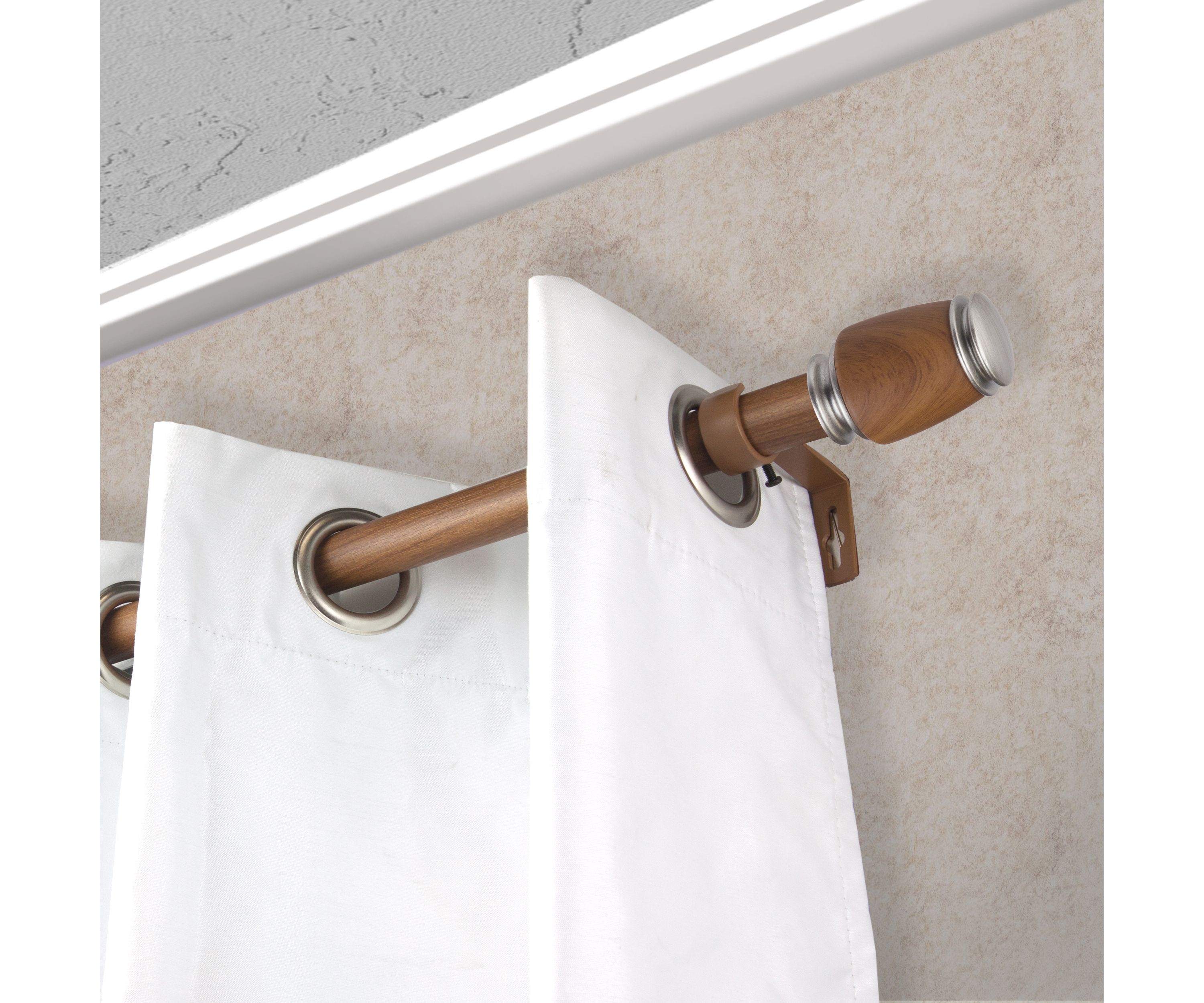 1" Romilda Faux Wood Curtain Rod