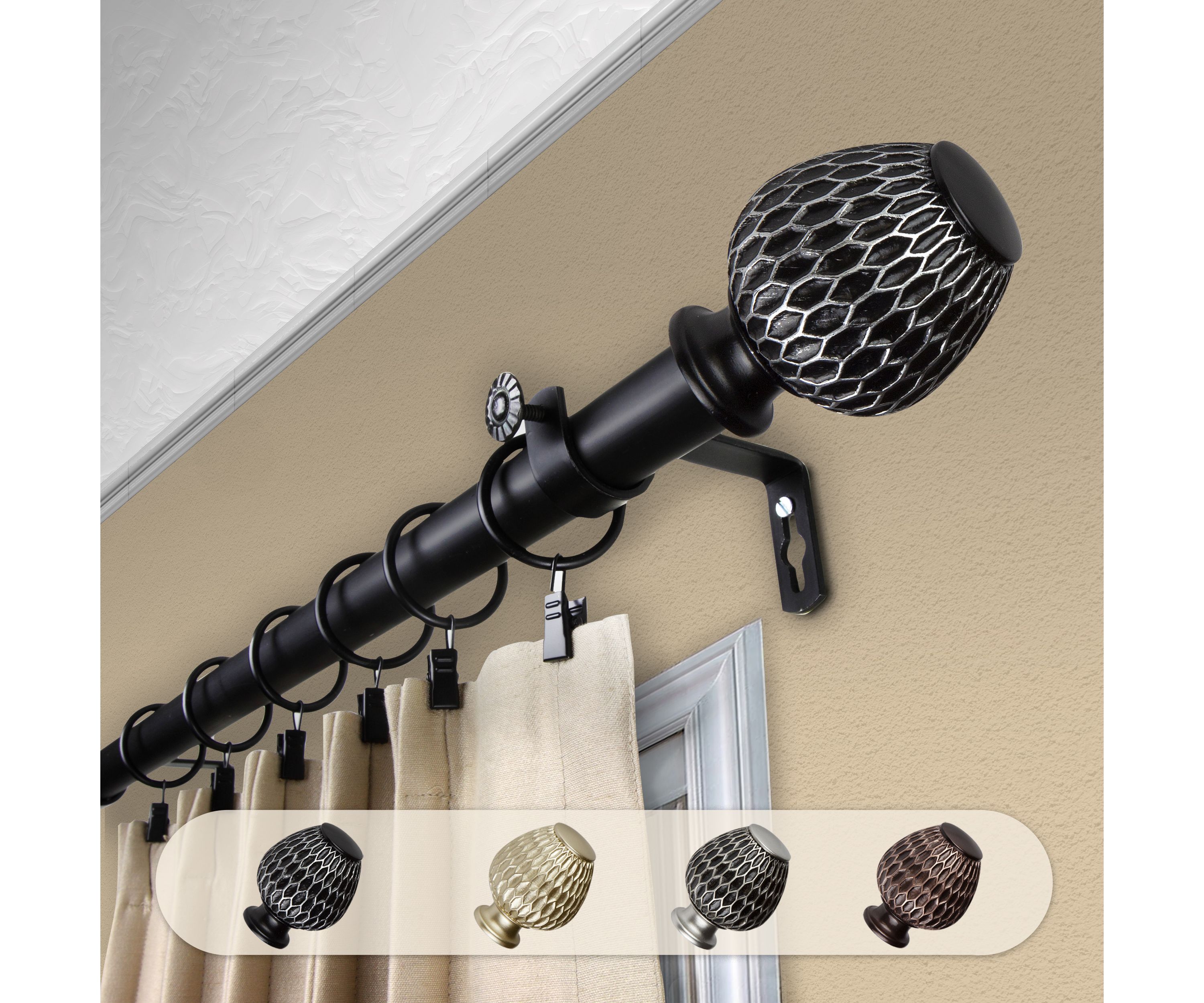 1" Ashwin Curtain Rod