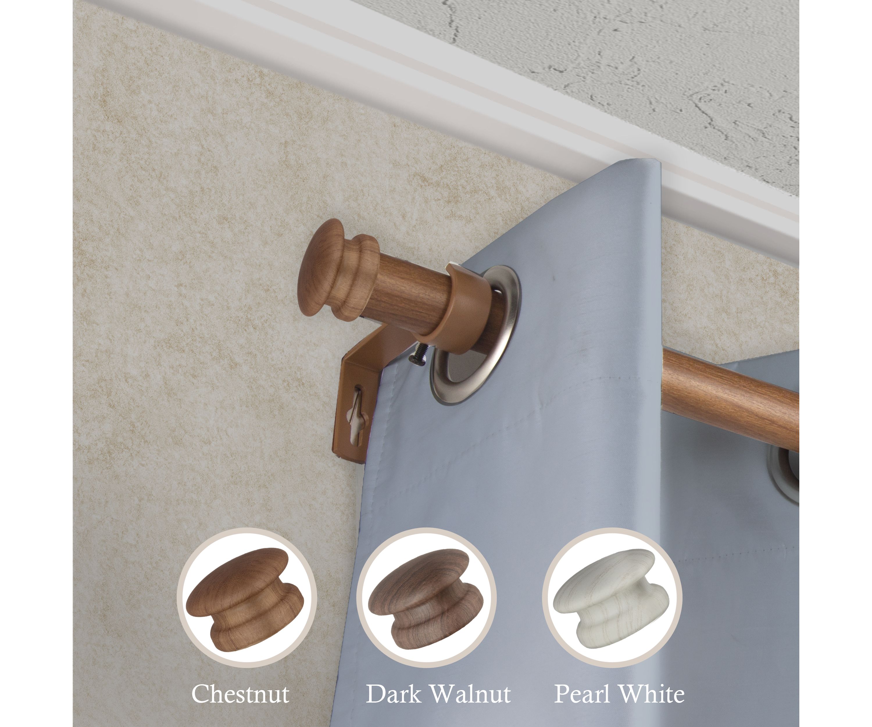 1" Mare Faux Wood Curtain Rod