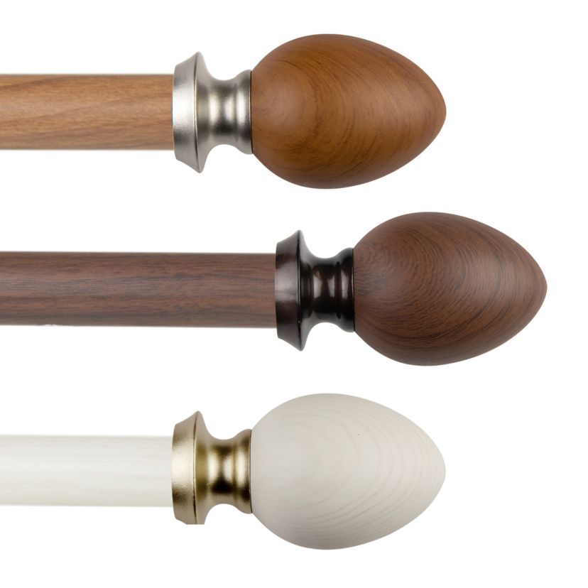 1" Ovate Faux Wood Curtain Rod