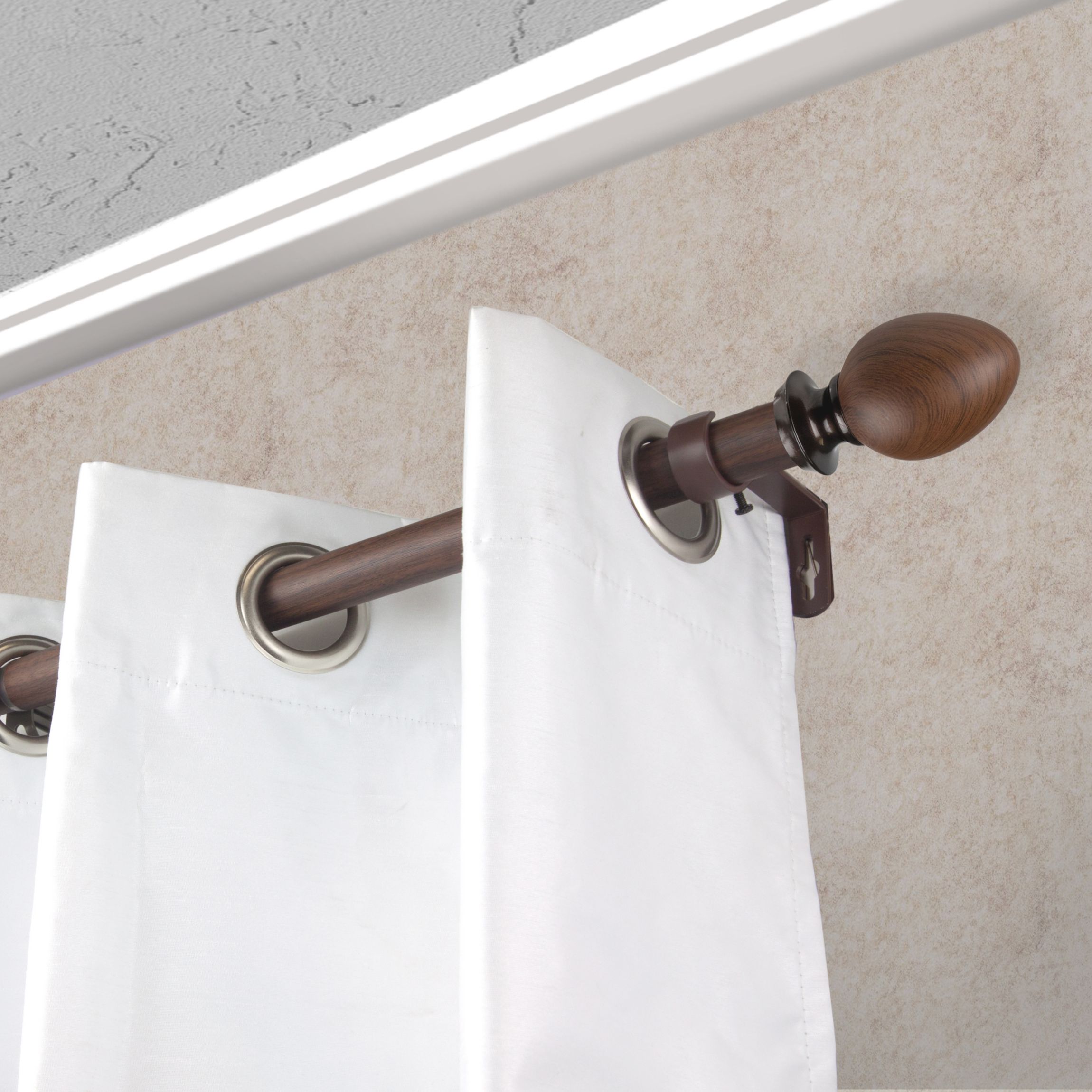 1" Ovate Faux Wood Curtain Rod