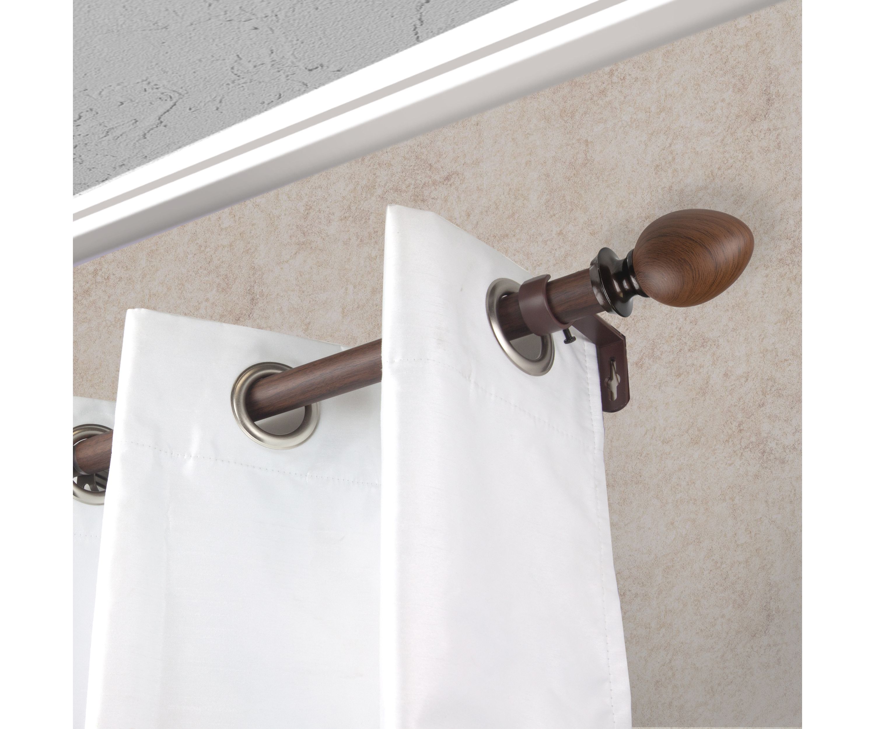 1" Ovate Faux Wood Curtain Rod
