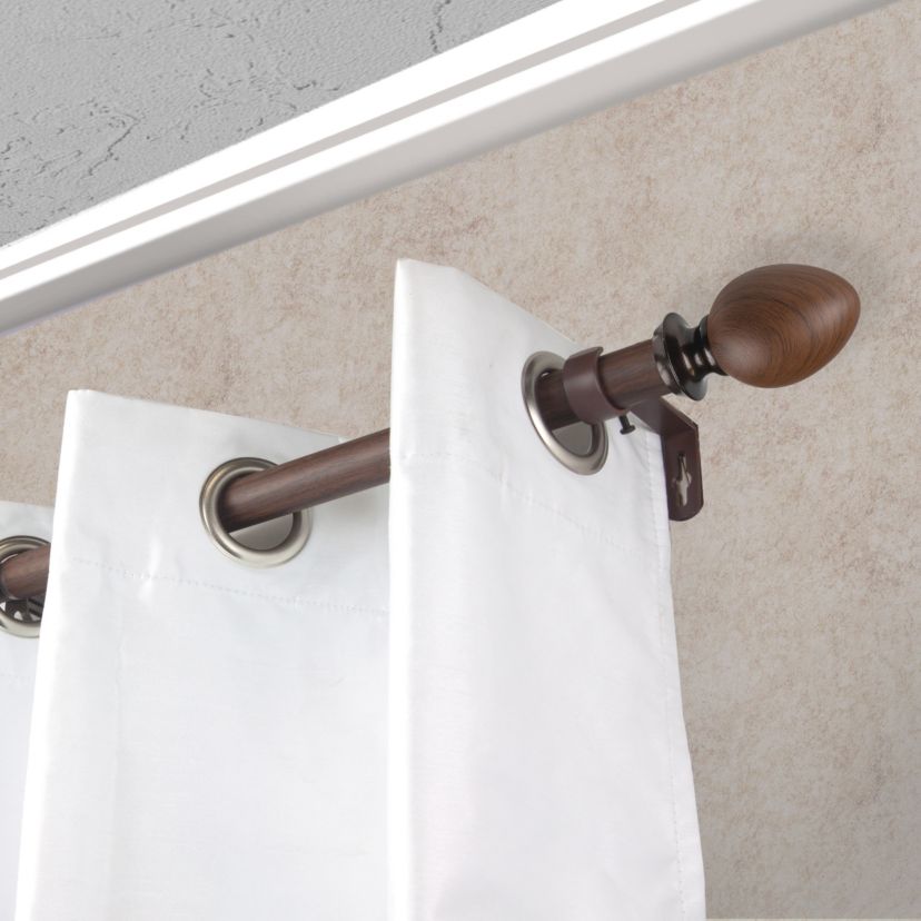 1" Ovate Faux Wood Curtain Rod