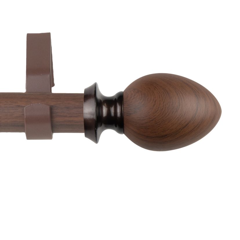1" Ovate Faux Wood Curtain Rod