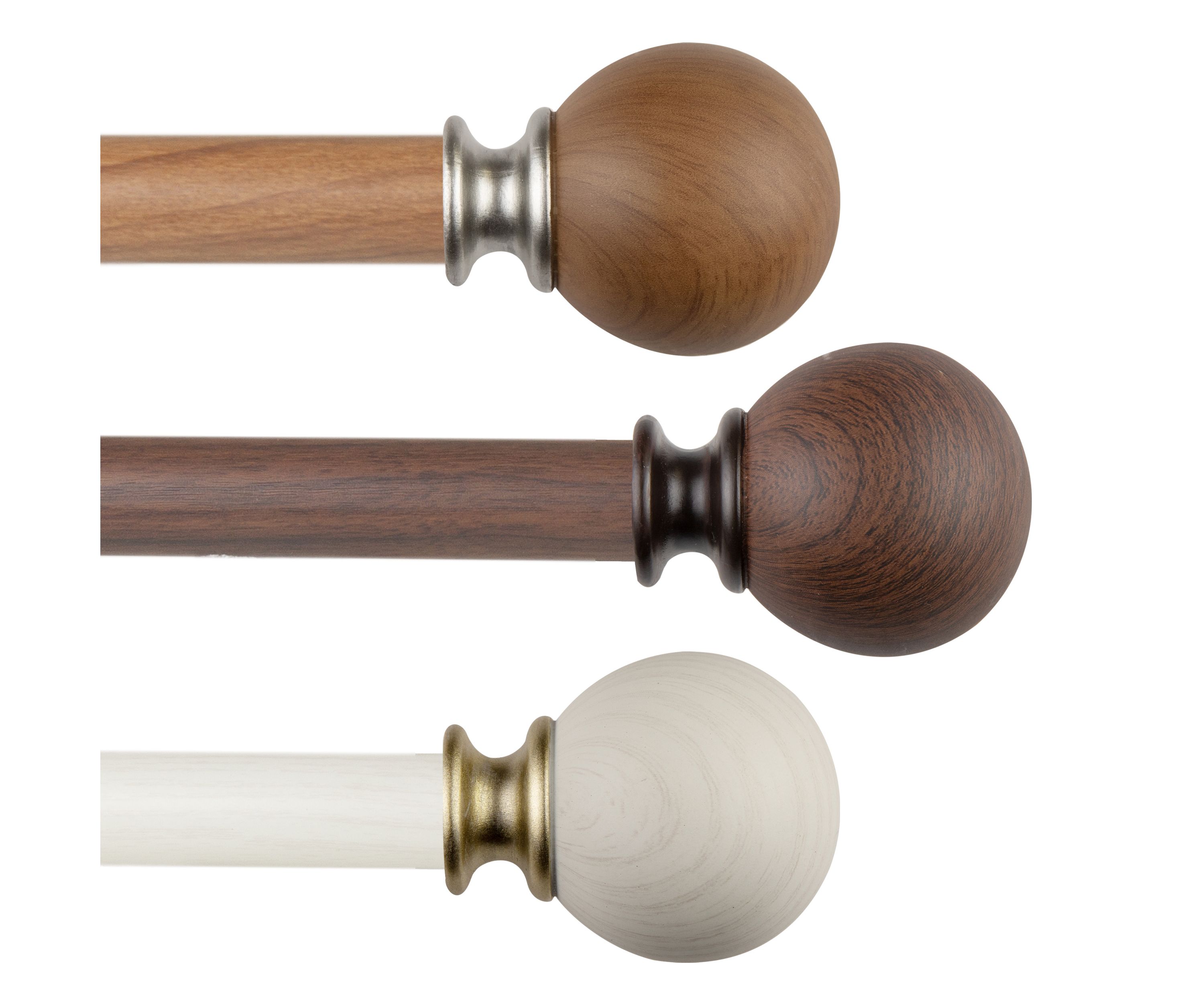 1" Finola Faux Wood Curtain Rod