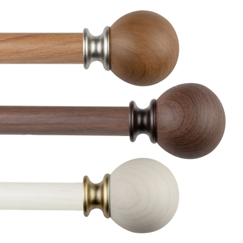 1" Finola Faux Wood Curtain Rod