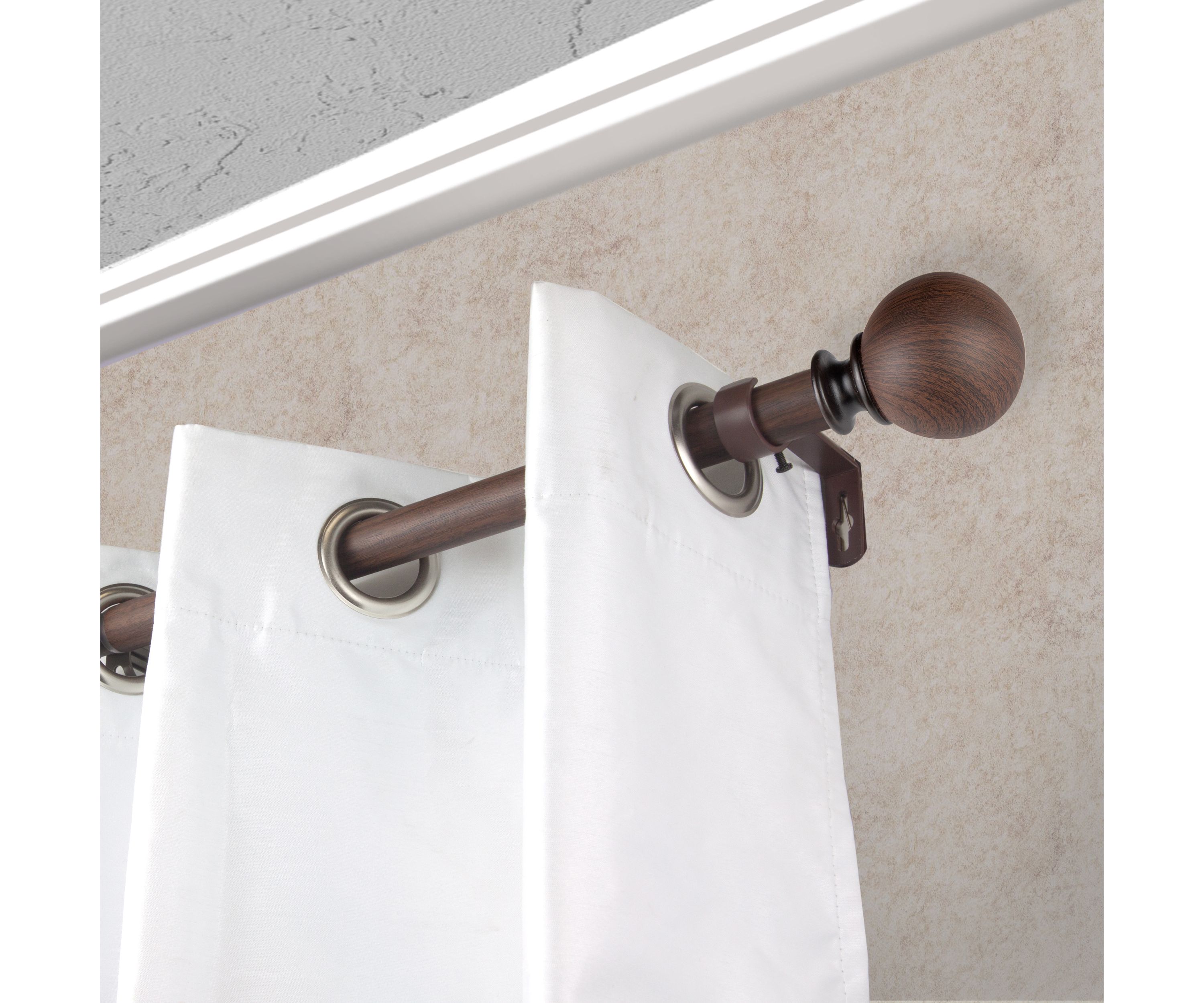 1" Finola Faux Wood Curtain Rod