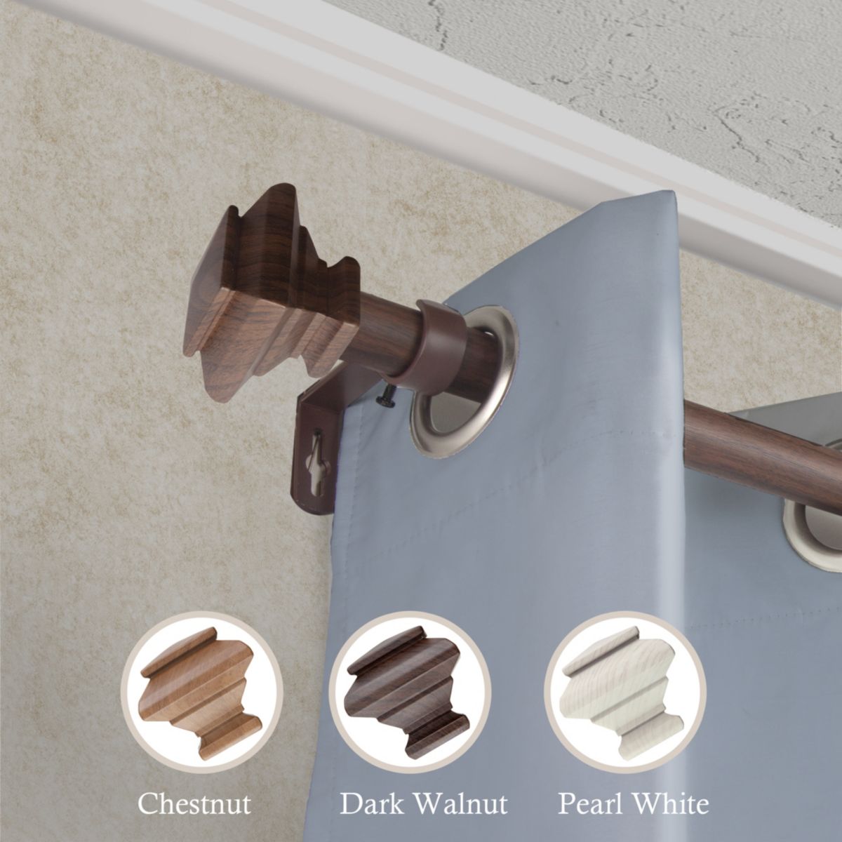 1" Fern Faux Wood Curtain Rod