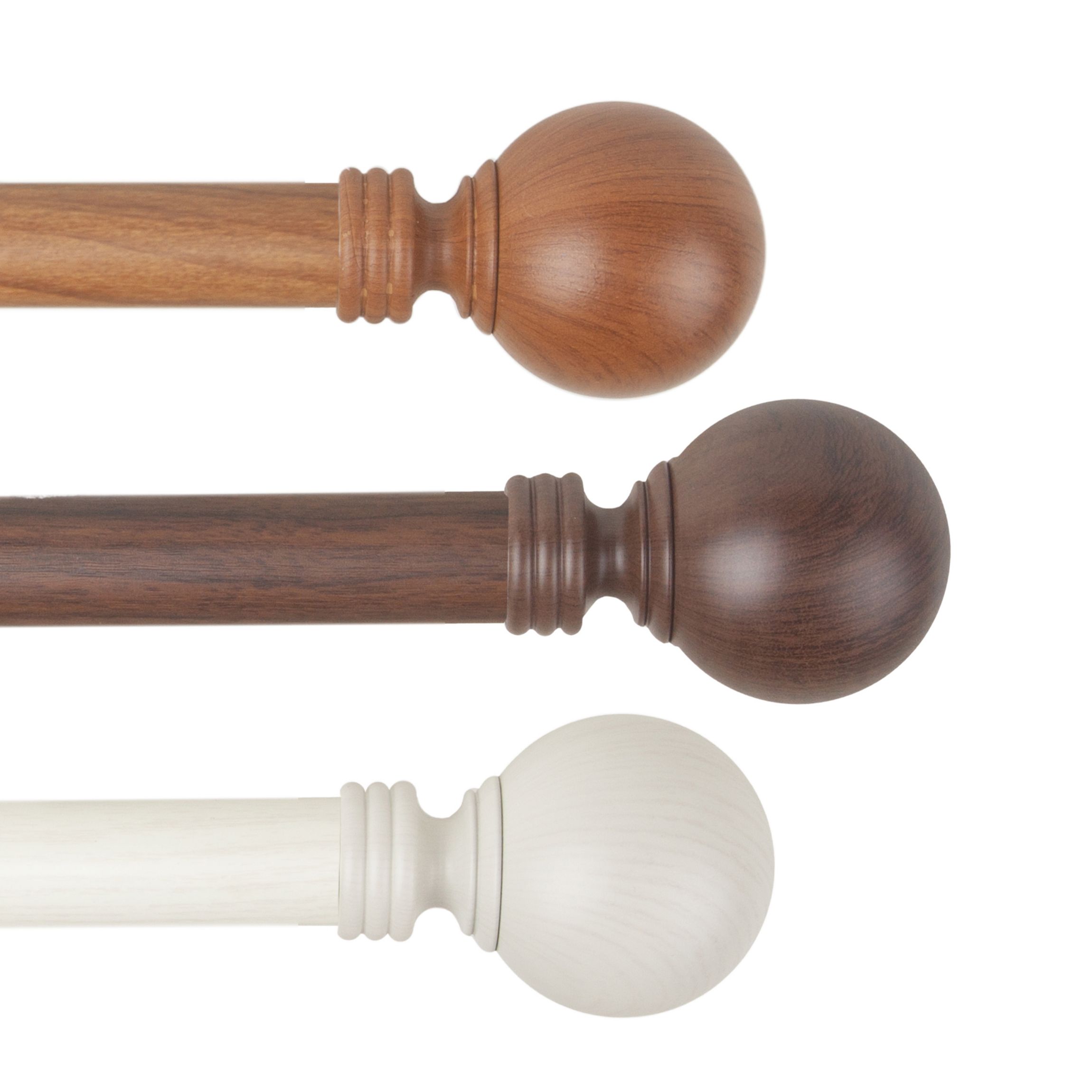 1" Globe Faux Wood Curtain Rod