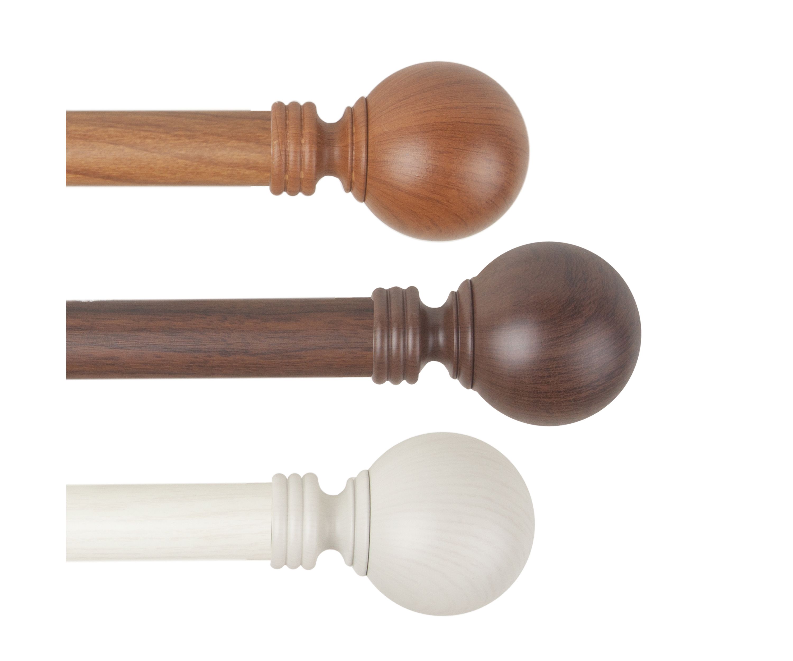 1" Globe Faux Wood Curtain Rod